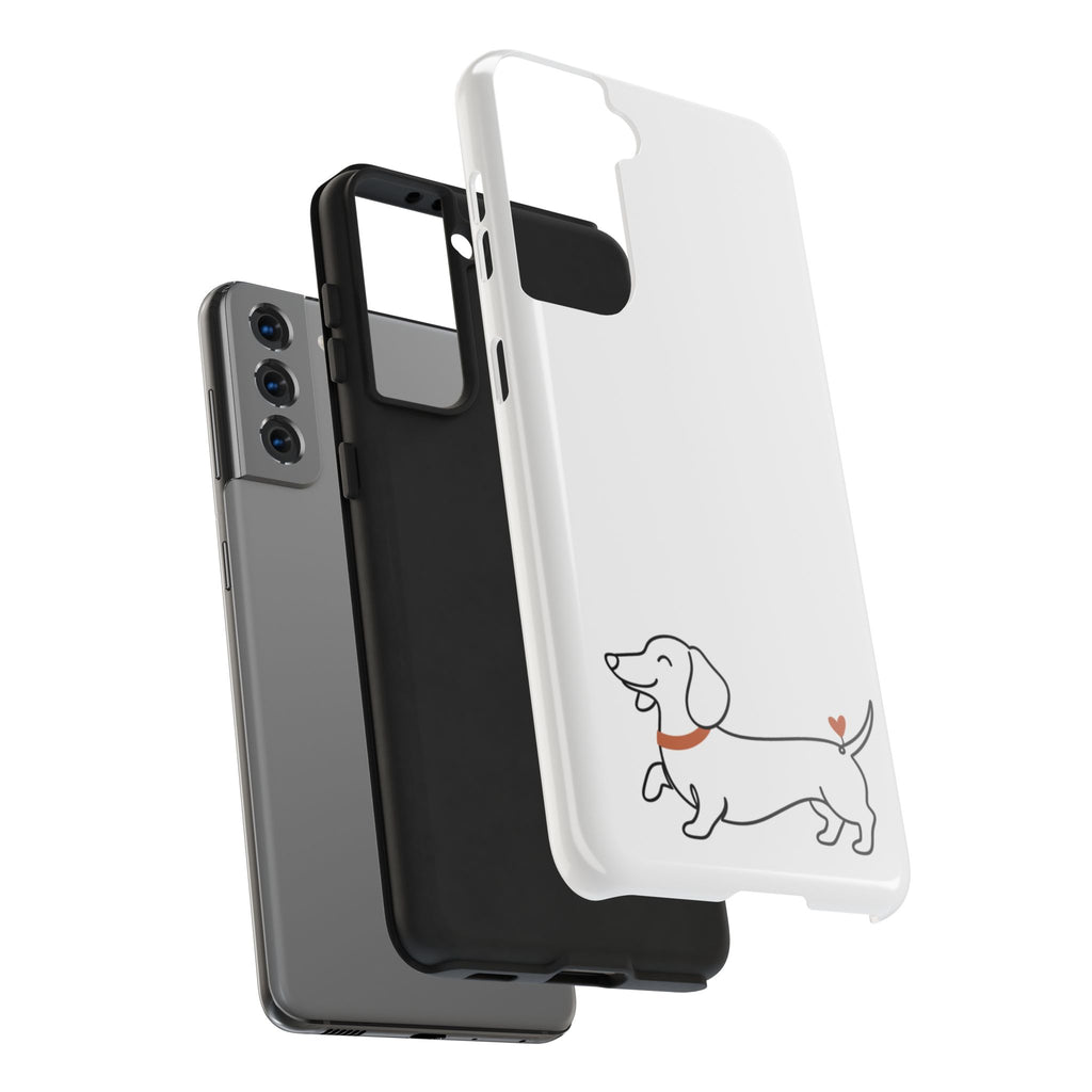 Dachshund Heart Tough Phone Case – Cute Wiener Dog Protective Phone Cover