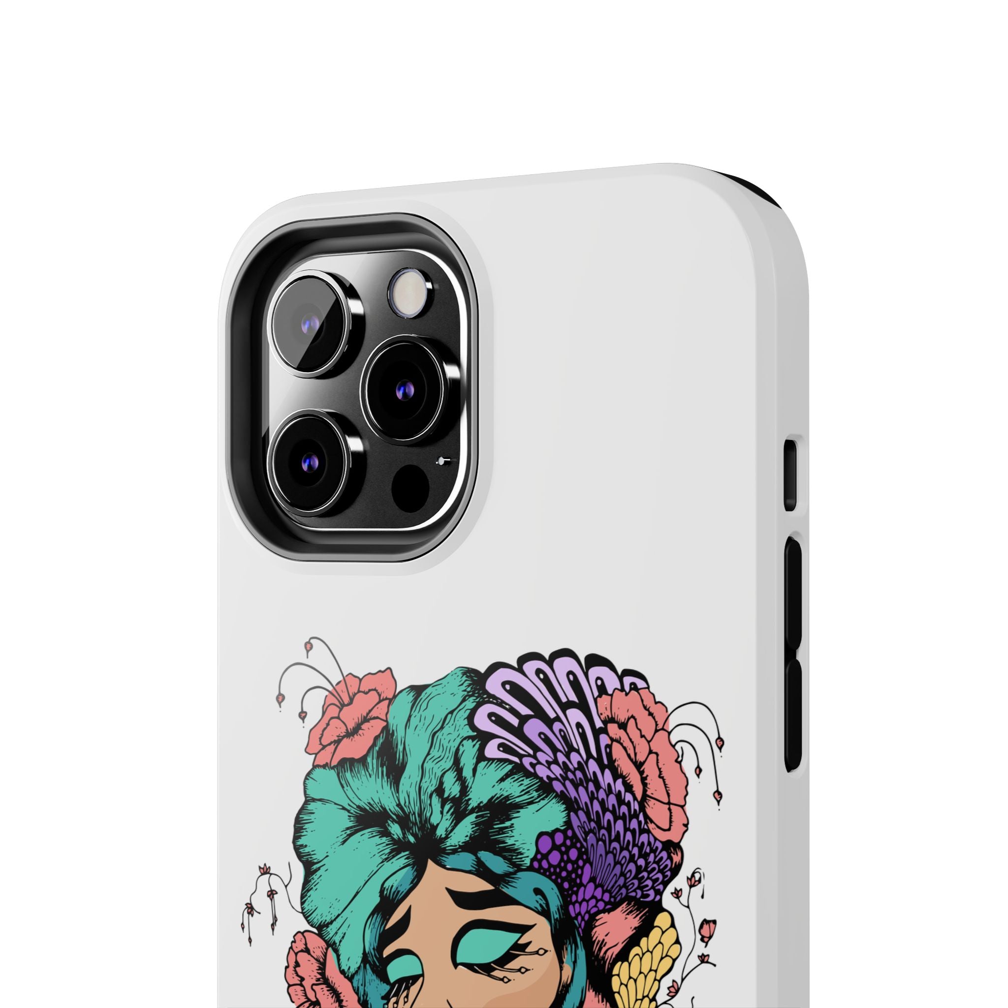 Tough Phone Case — Floral Pop Art Portrait Protective Cover