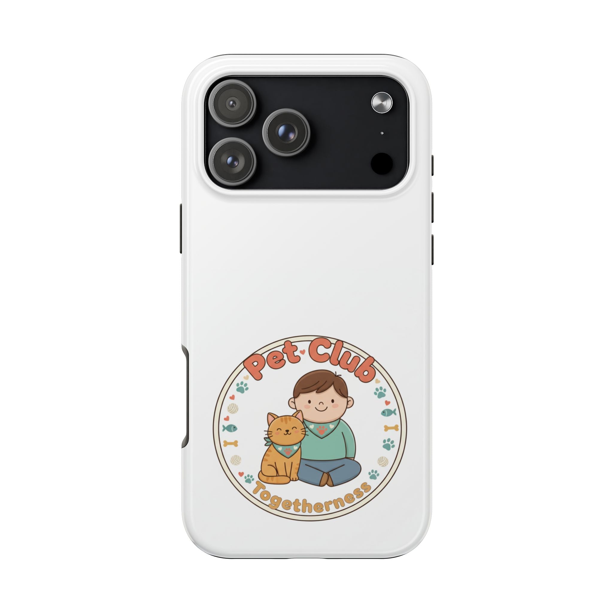 Pet Club Tough Phone Case — Cute Boy & Cat Illustration, "Togetherness" Design