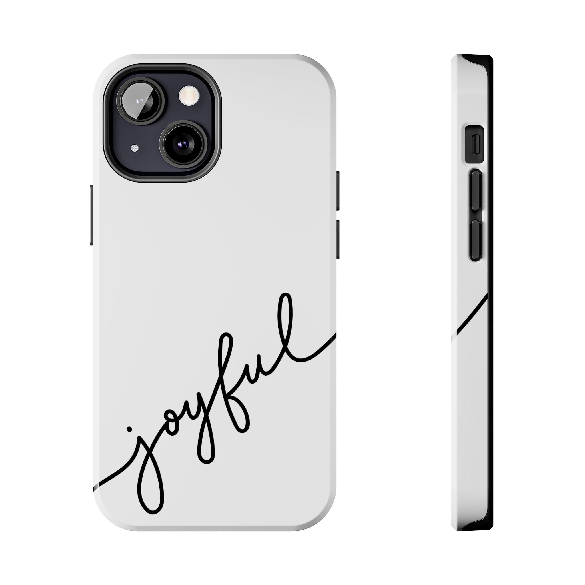 Joyful Tough Phone Case — Minimal Script Protective Phone Cover