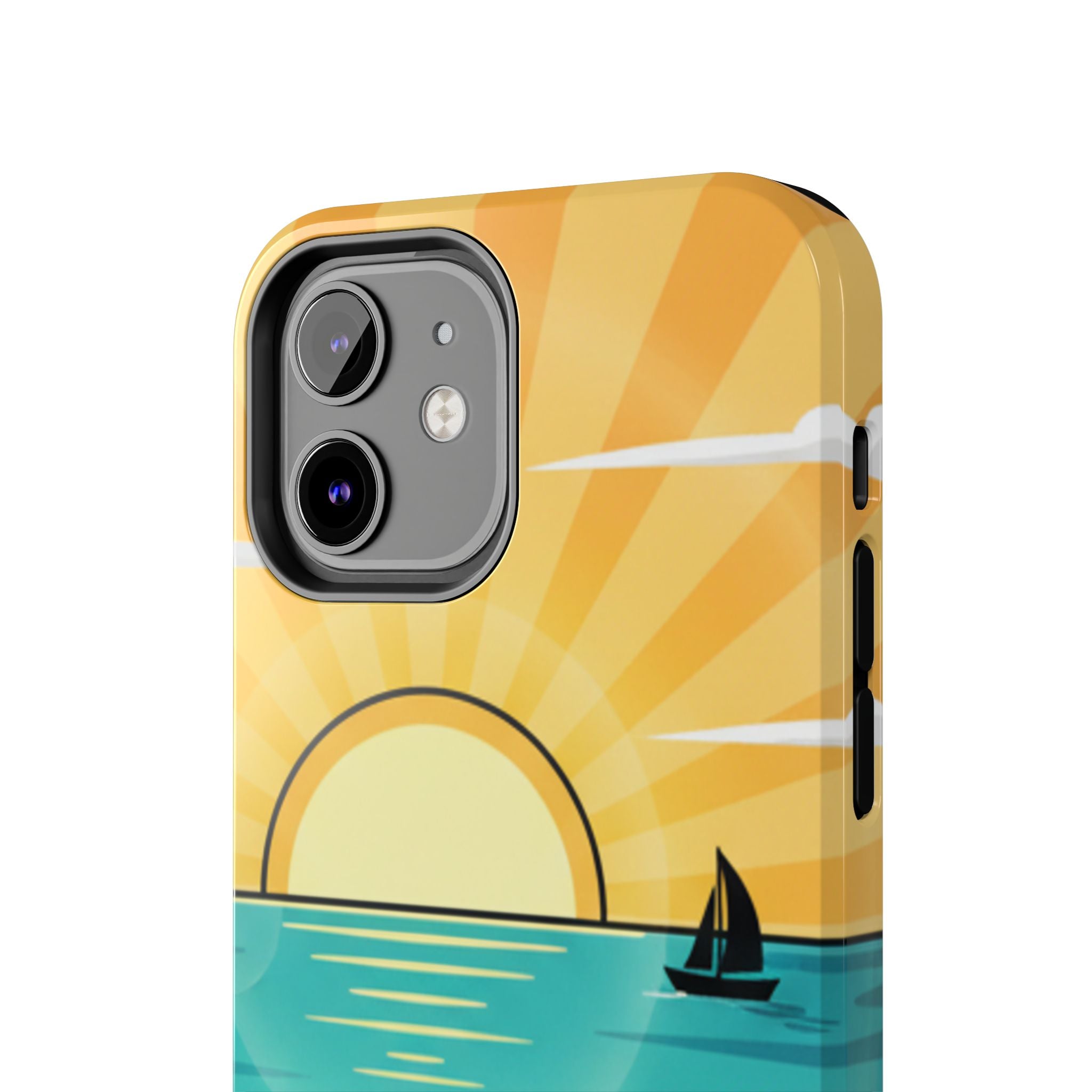 Tough Phone Case — Sunset Beach Sailboat Design
