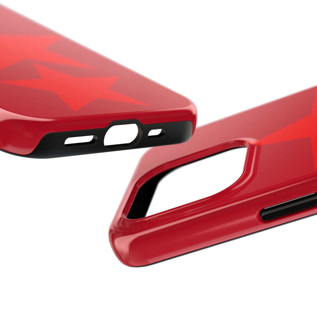 Red Star Tough Phone Case — Dual-Star Protective iPhone Cover