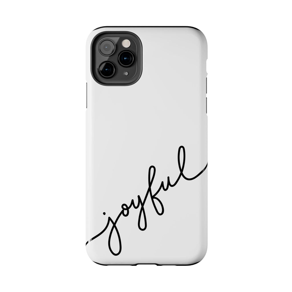 Joyful Tough Phone Case — Minimal Script Protective Phone Cover