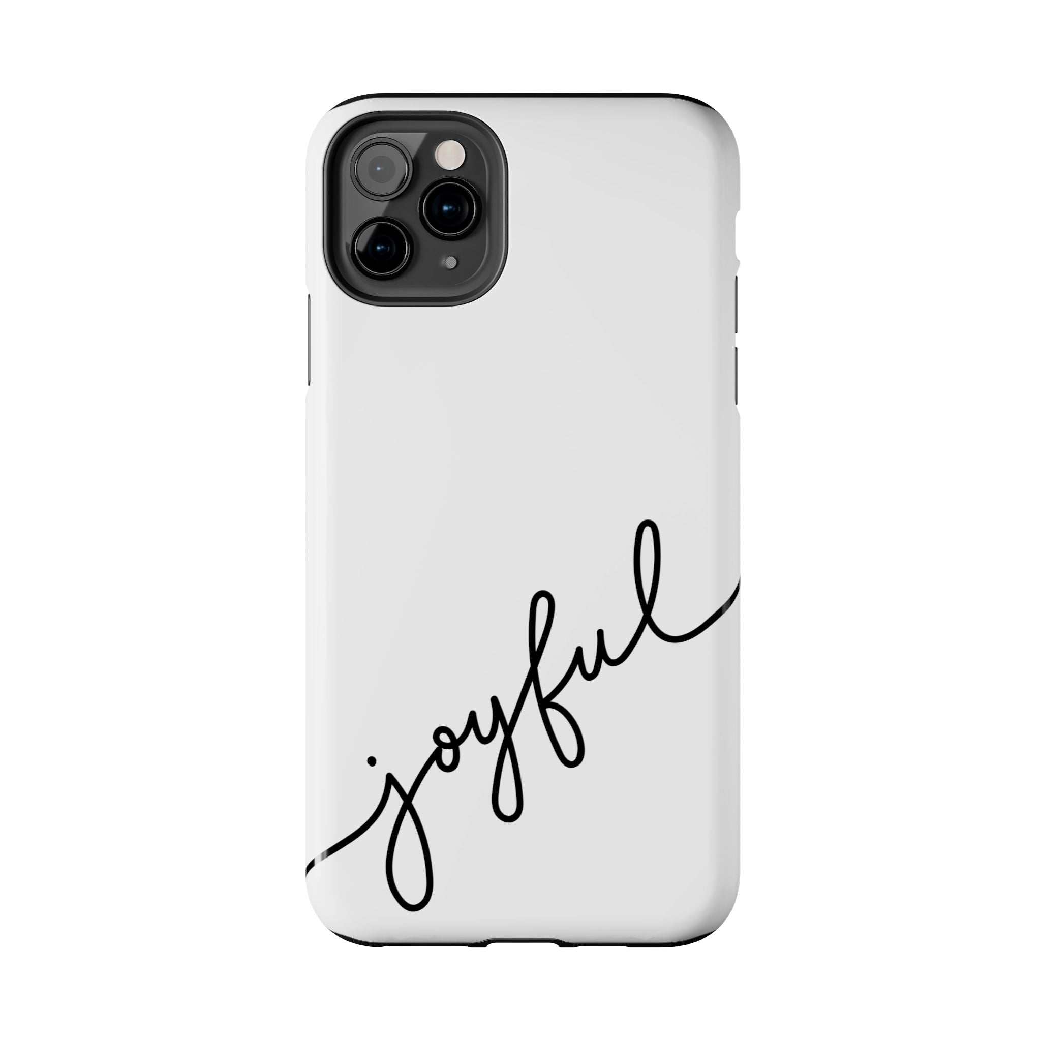 Joyful Tough Phone Case — Minimal Script Protective Phone Cover