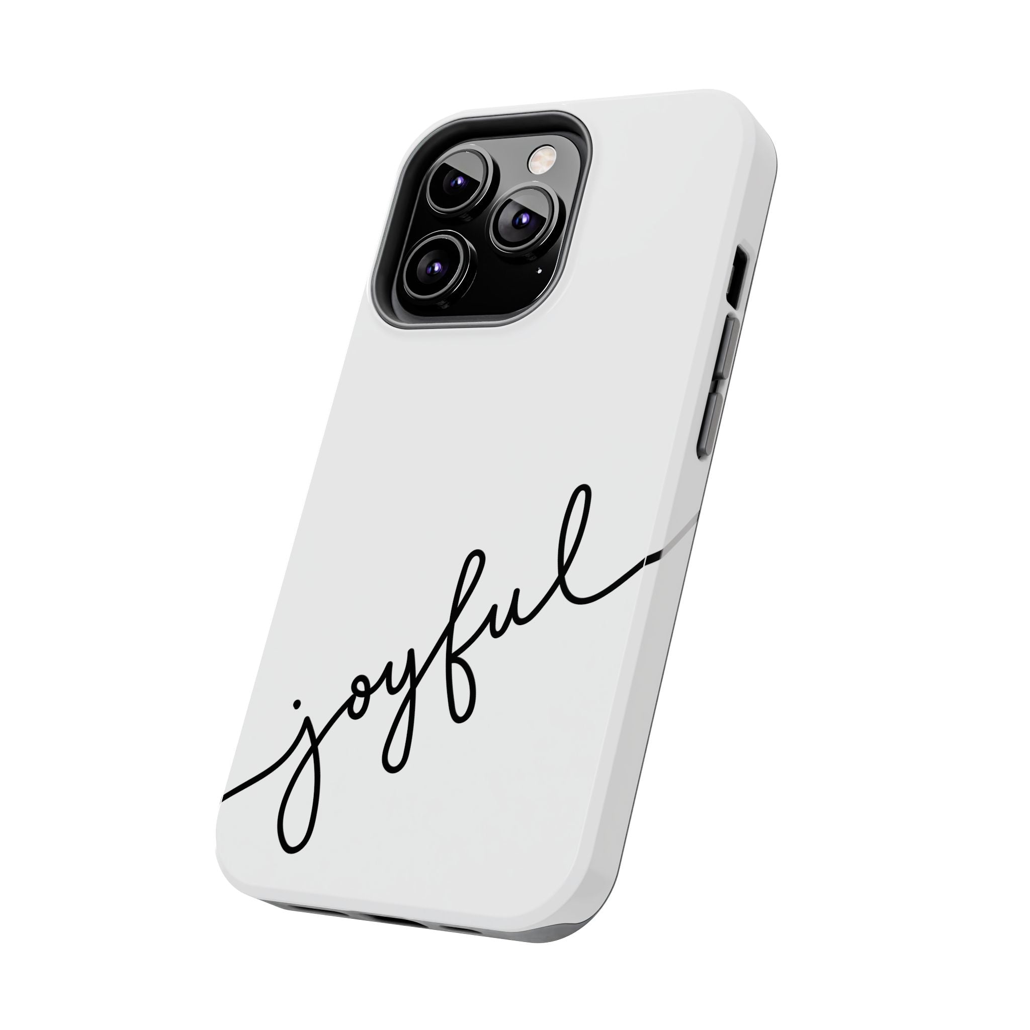 Joyful Tough Phone Case — Minimal Script Protective Phone Cover