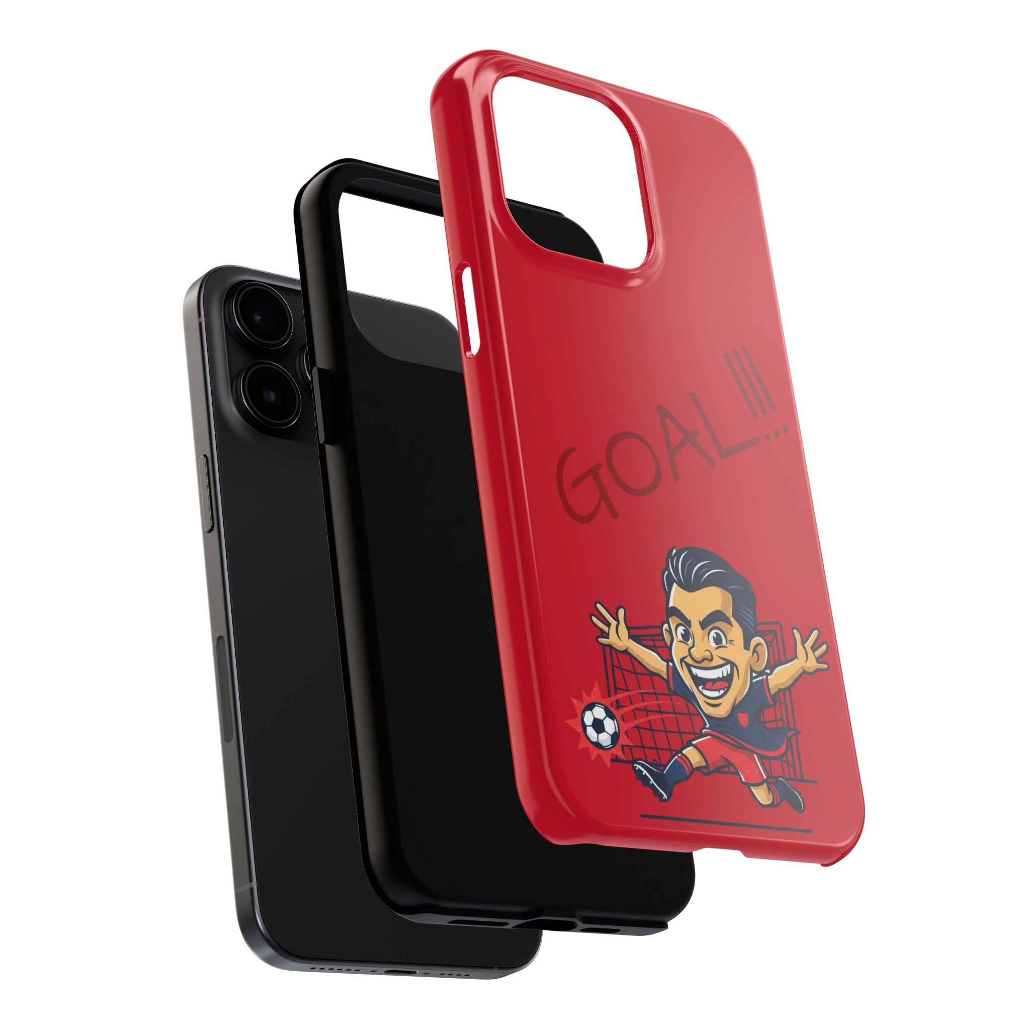 Phone Case — 'GOAL!!!' Cartoon Soccer Player Tough Protective Case