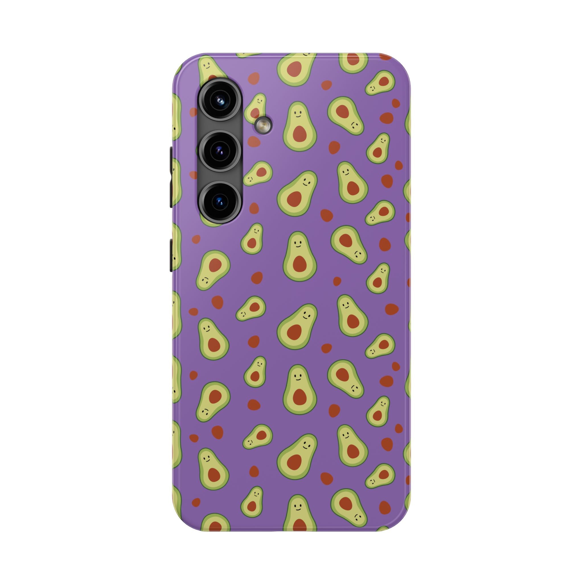 Avocado Pattern Tough Phone Case — Cute Purple Avocado Phone Cover