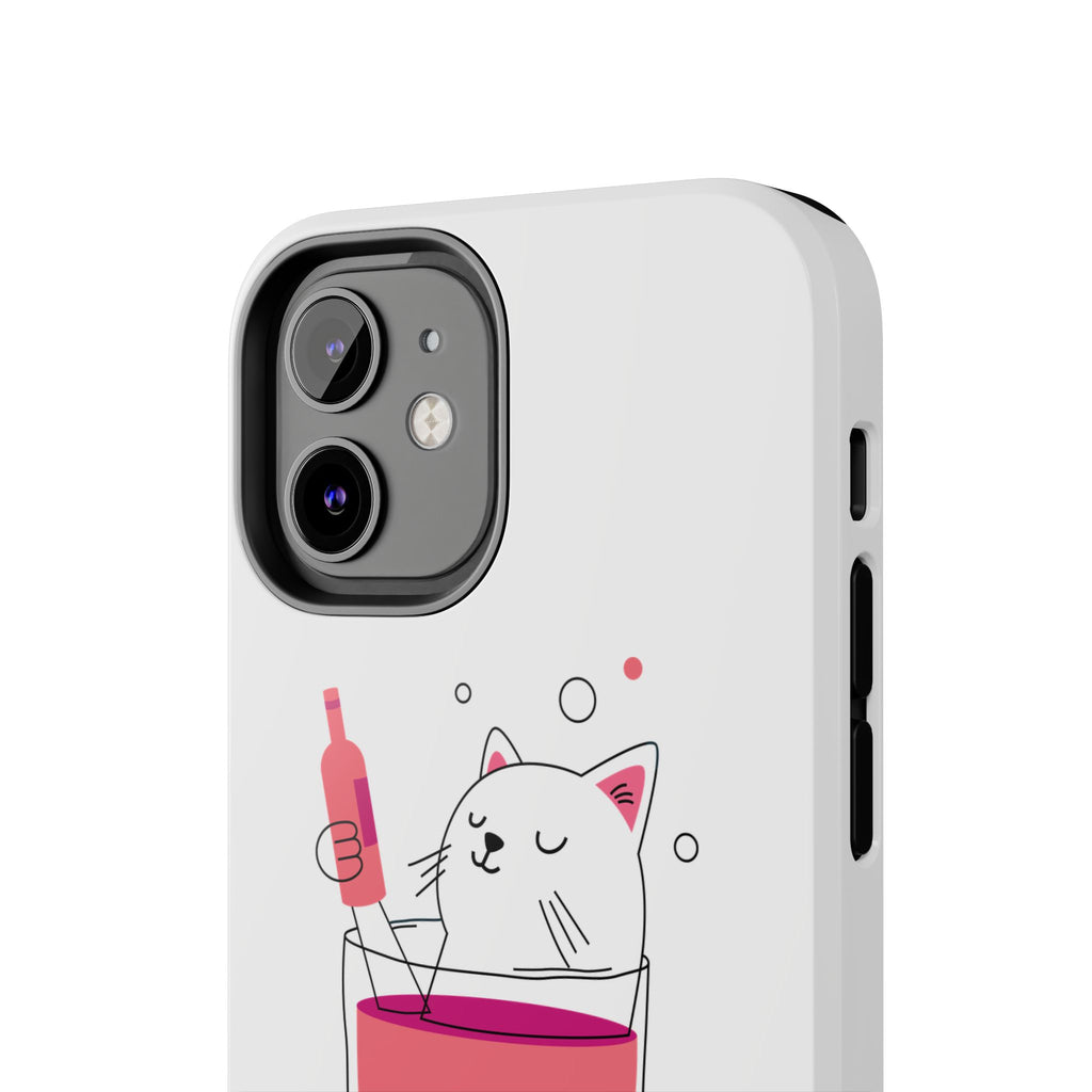 Cat Wine Phone Case — Cute Cat in Wine Glass Protective Case