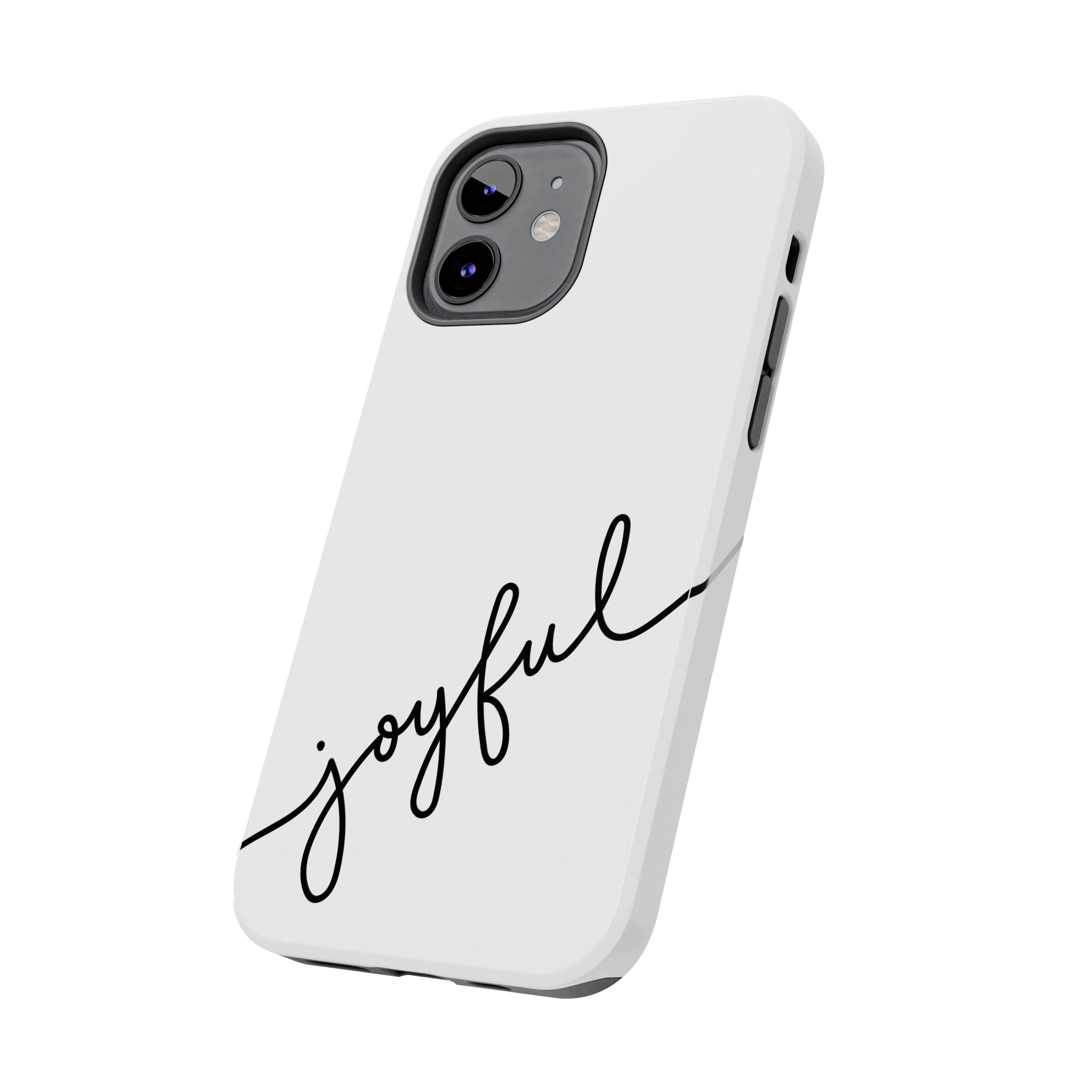 Joyful Tough Phone Case — Minimal Script Protective Phone Cover