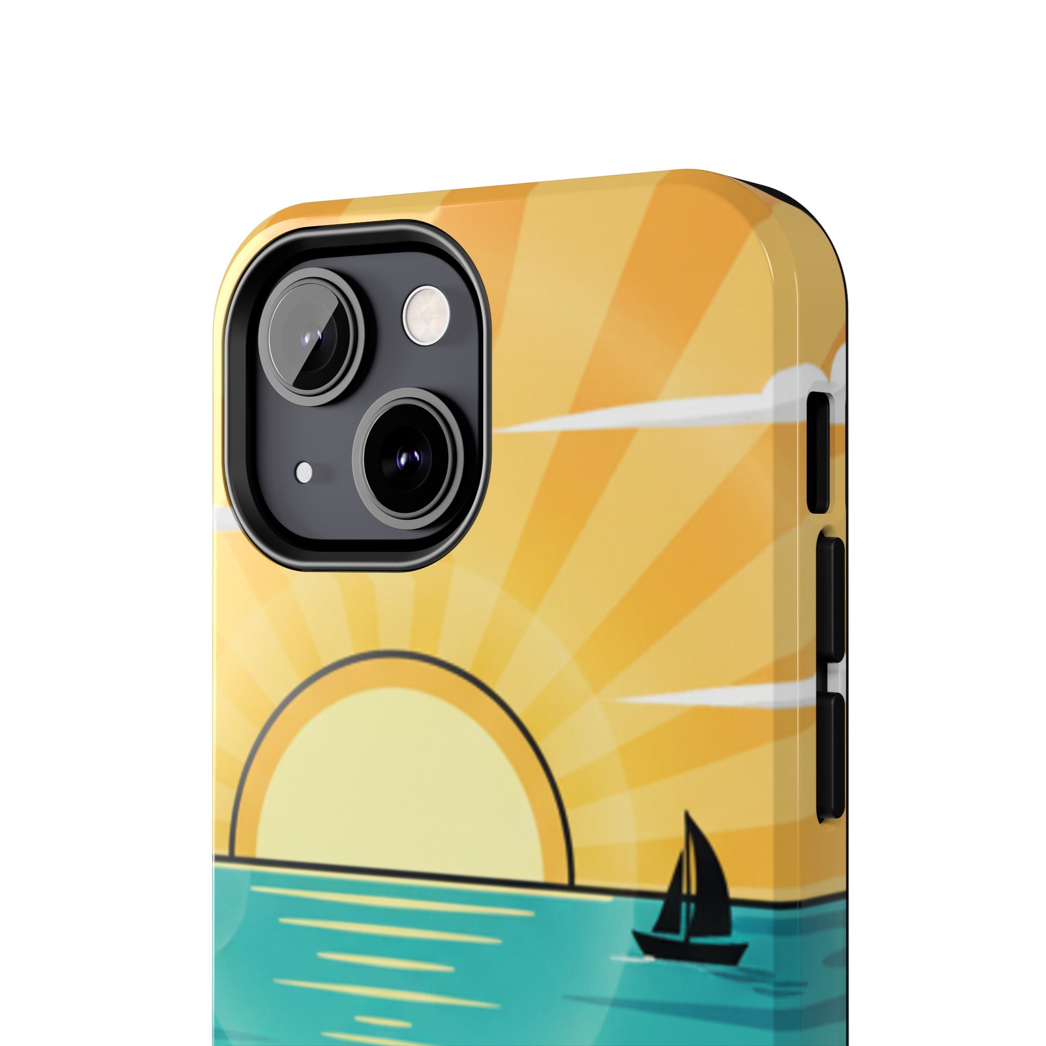 Tough Phone Case — Sunset Beach Sailboat Design