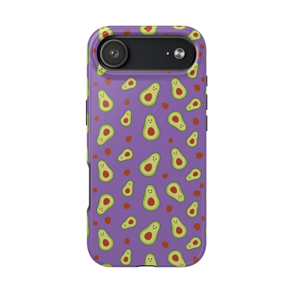 Avocado Pattern Tough Phone Case — Cute Purple Avocado Phone Cover