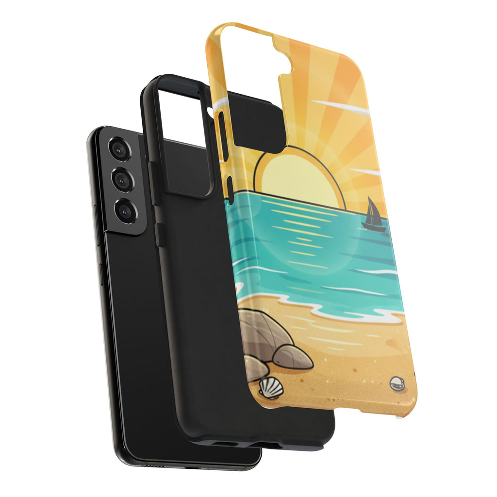 Tough Phone Case — Sunset Beach Sailboat Design