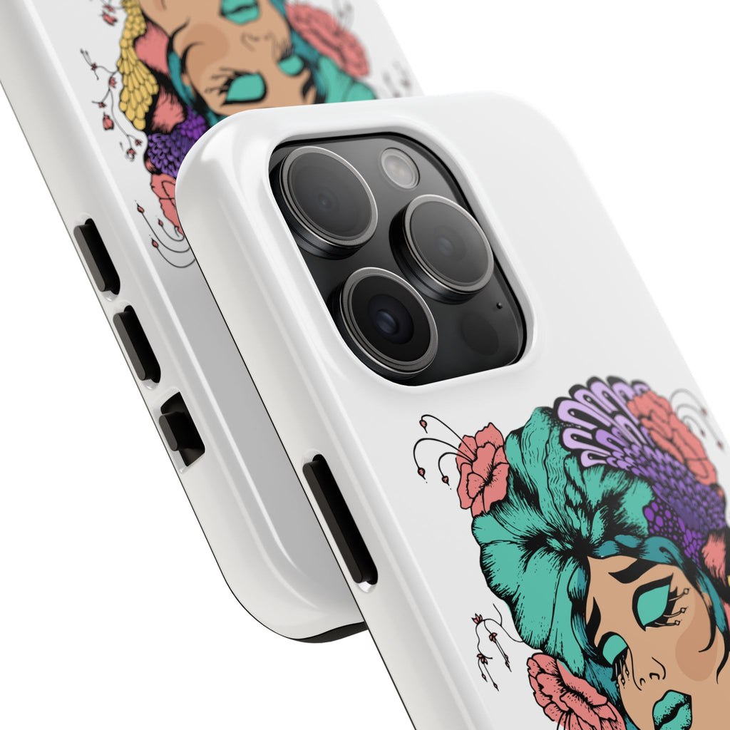 Tough Phone Case — Floral Pop Art Portrait Protective Cover