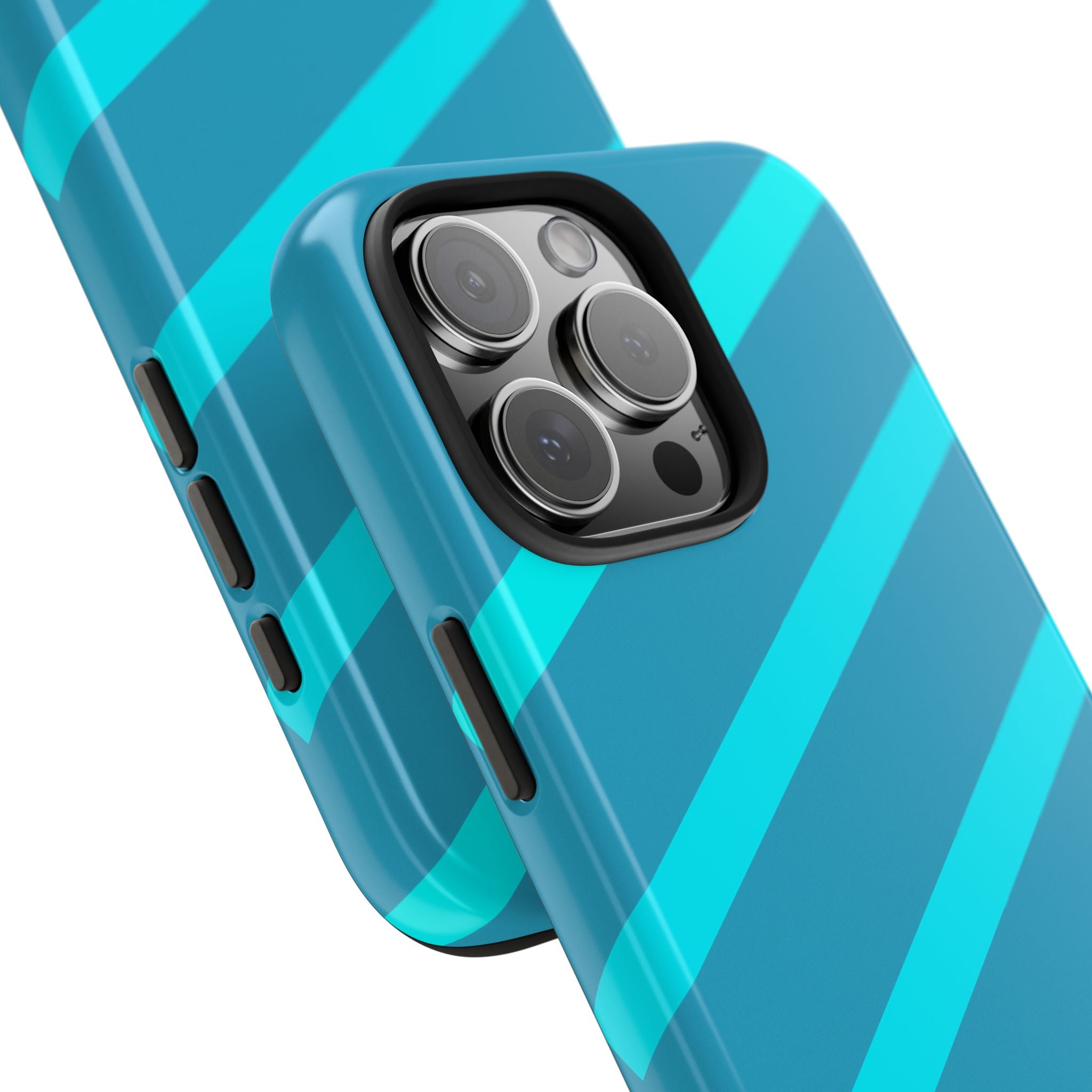 Tough Phone Case — Blue Diagonal Stripe Shockproof Cover