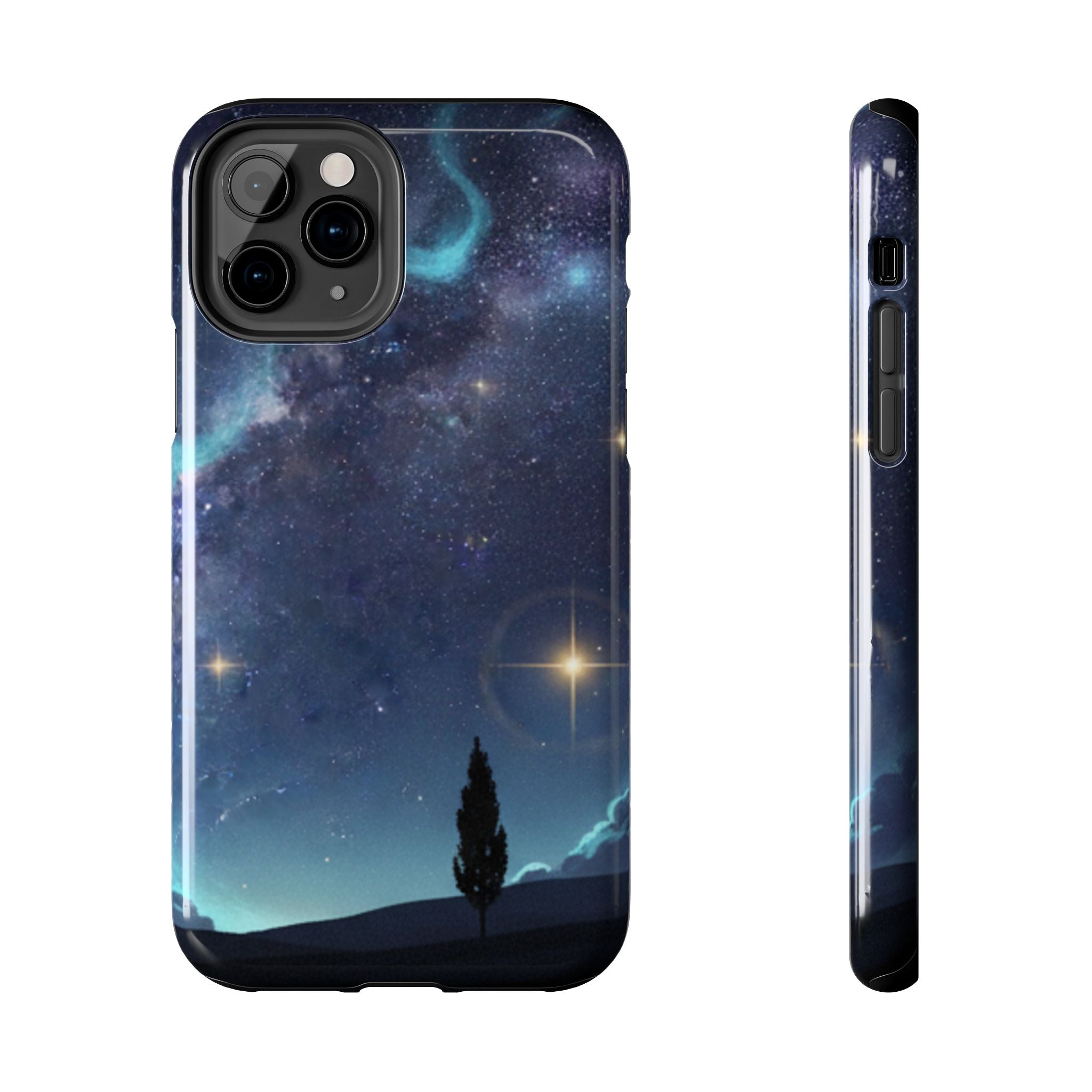 Galaxy Night Sky Tough Phone Case — Starry Landscape Protective Phone Cover