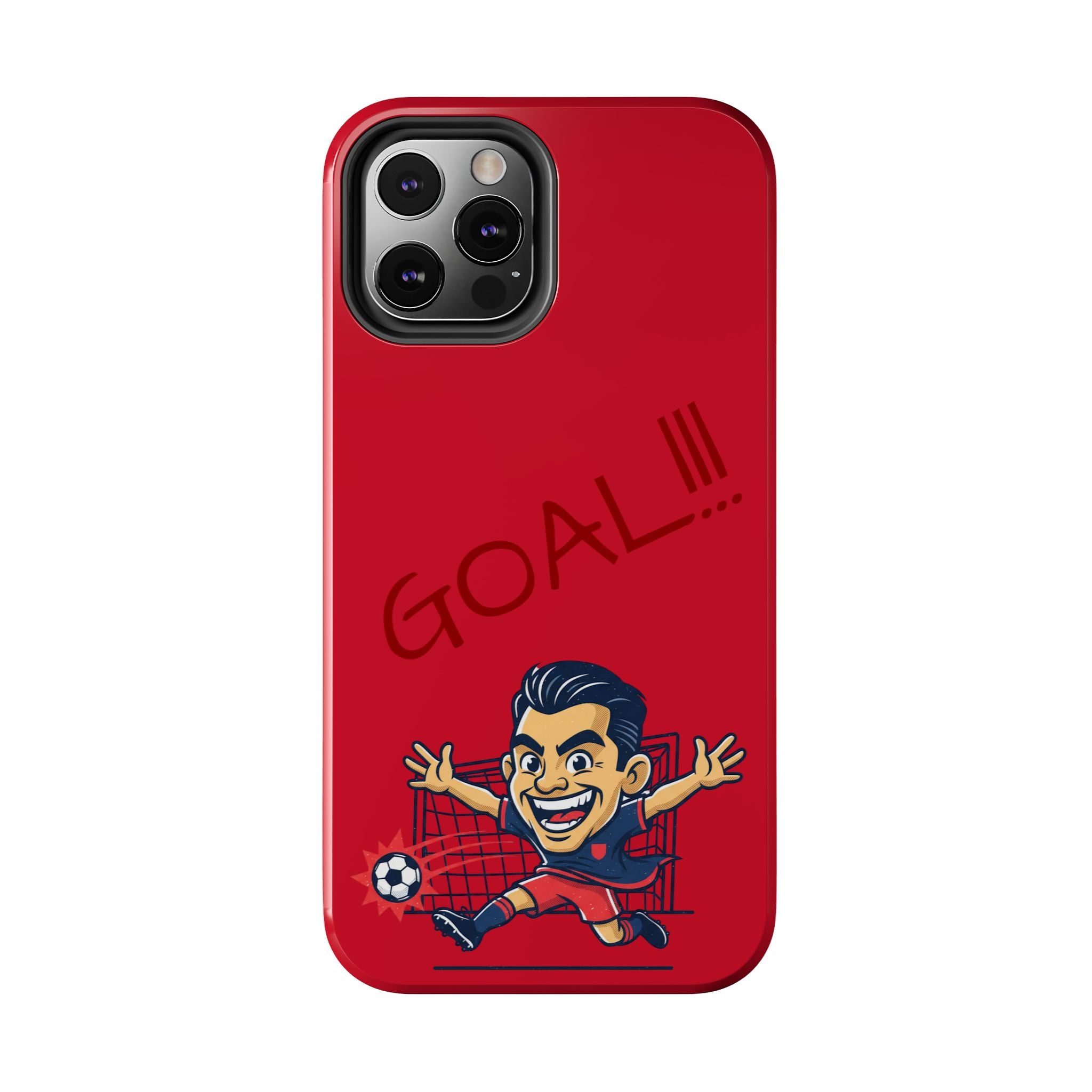 Phone Case — 'GOAL!!!' Cartoon Soccer Player Tough Protective Case