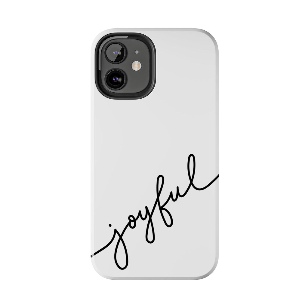 Joyful Tough Phone Case — Minimal Script Protective Phone Cover