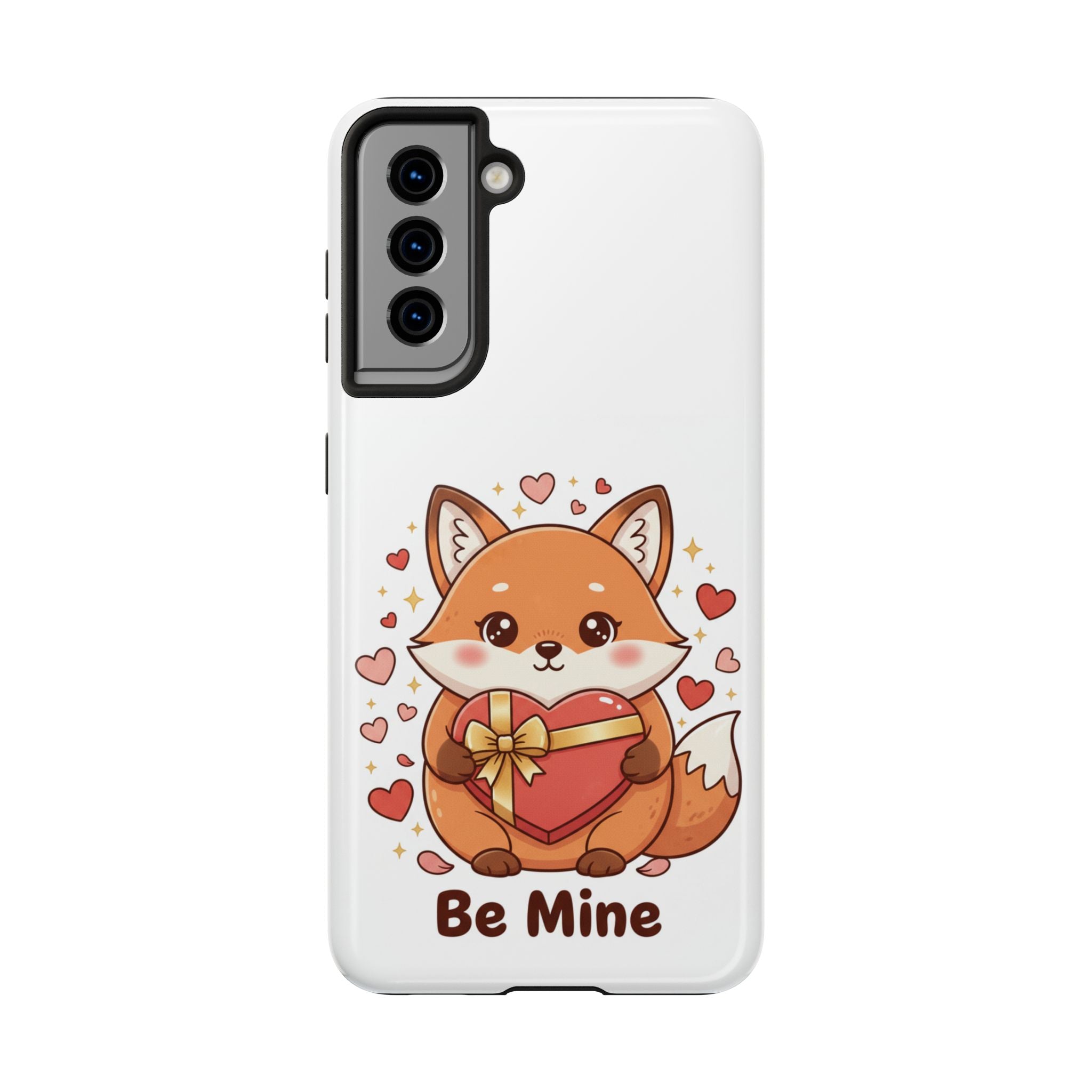 Phone Case — Cute Valentine Fox 'Be Mine' Protective Tough Case
