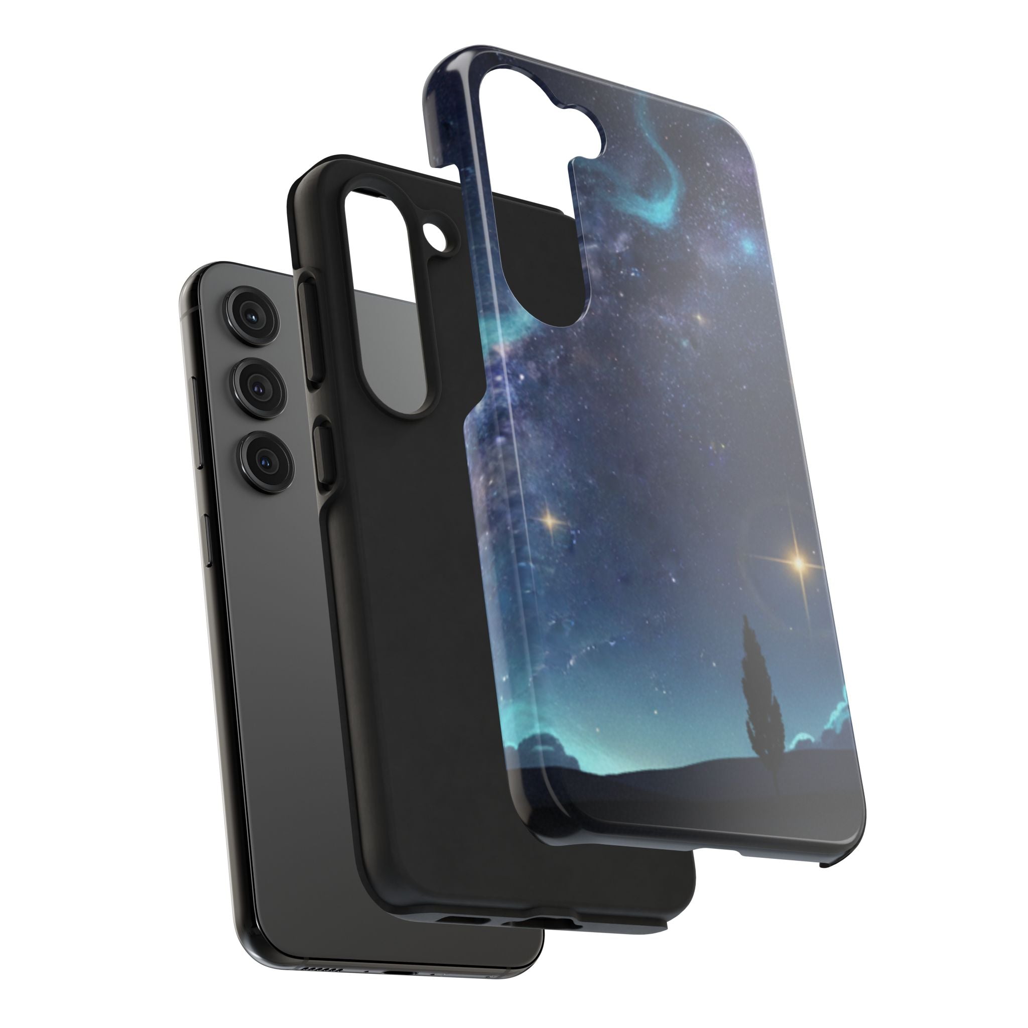 Galaxy Night Sky Tough Phone Case — Starry Landscape Protective Phone Cover