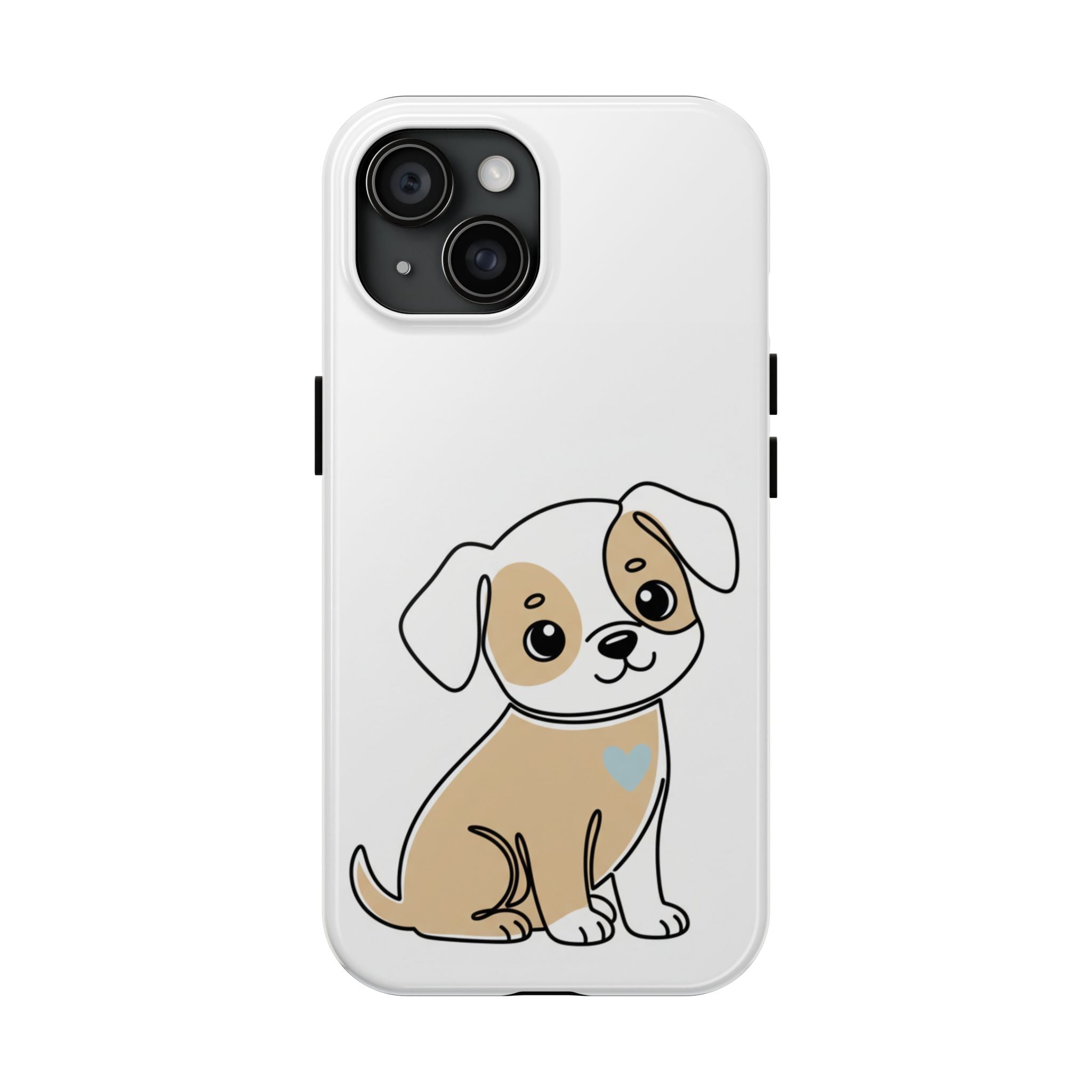 Cute Puppy Tough Phone Case – Cartoon Dog Protective Phone Cover