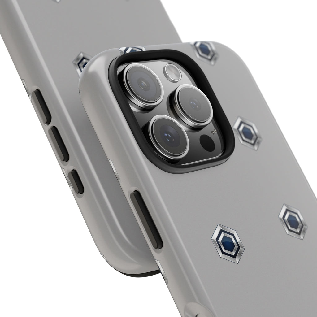 Tough Phone Case — Minimal Hex Rivet Armor (Gray)