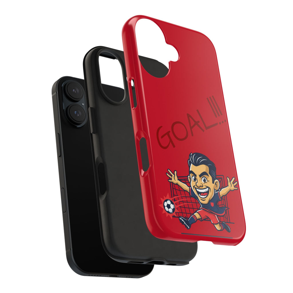 Phone Case — 'GOAL!!!' Cartoon Soccer Player Tough Protective Case