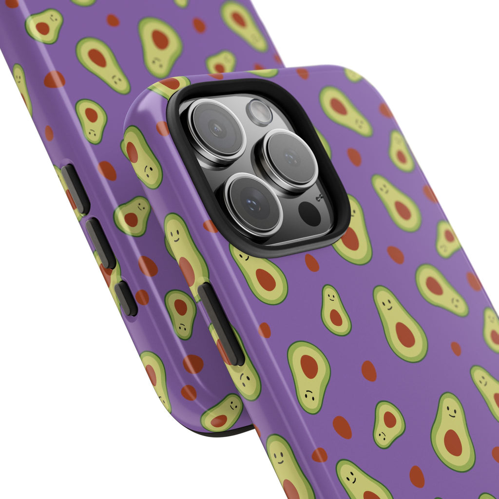Avocado Pattern Tough Phone Case — Cute Purple Avocado Phone Cover