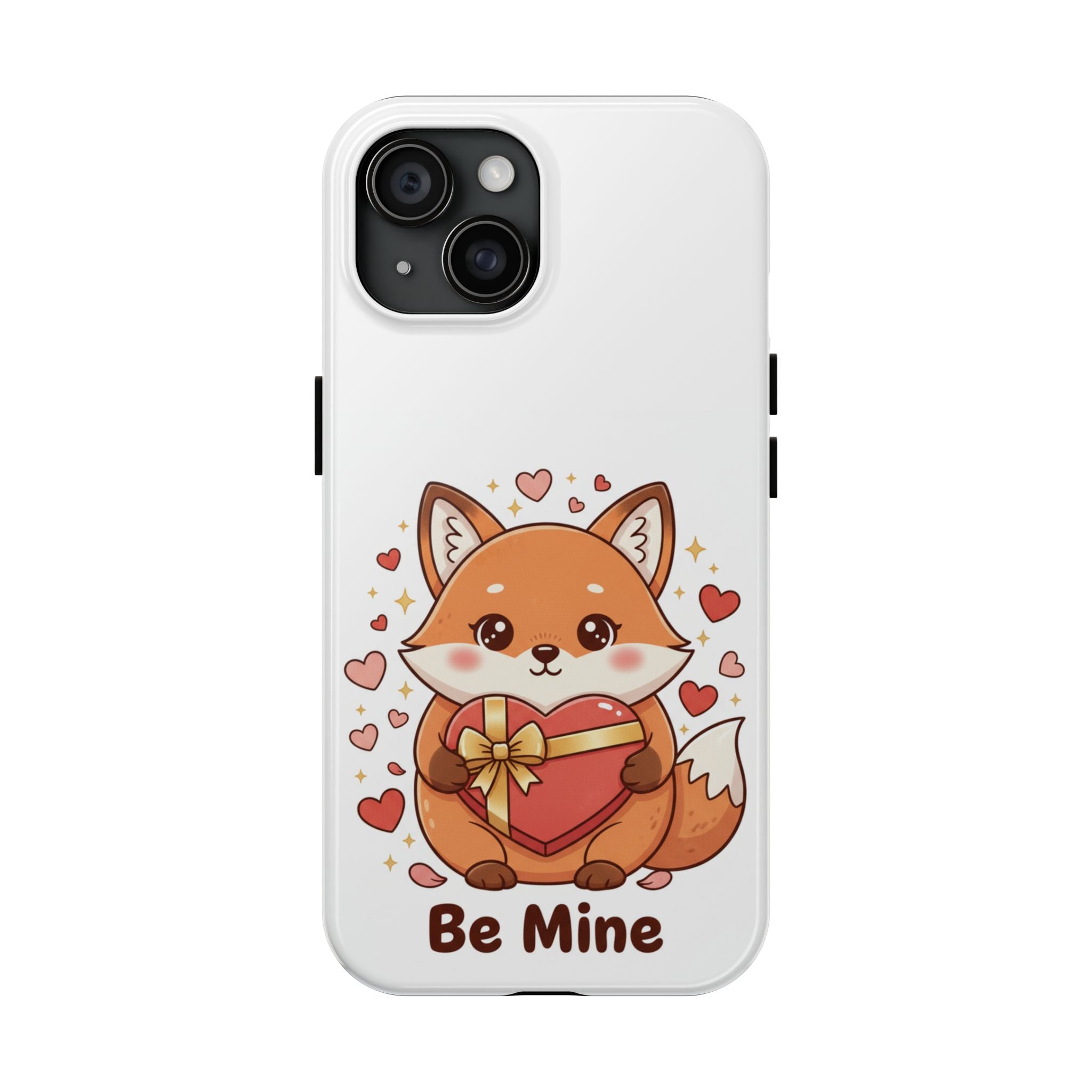 Phone Case — Cute Valentine Fox 'Be Mine' Protective Tough Case