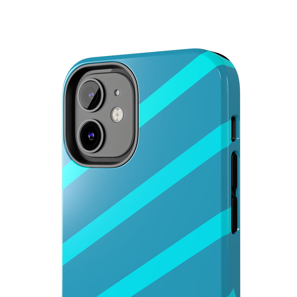 Tough Phone Case — Blue Diagonal Stripe Shockproof Cover