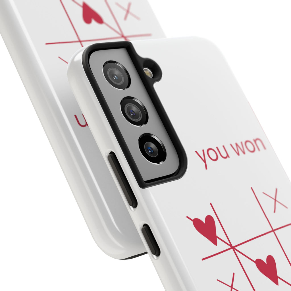 Tough Phone Case — "You Won My Heart" Tic-Tac-Toe Valentine Phone Cover