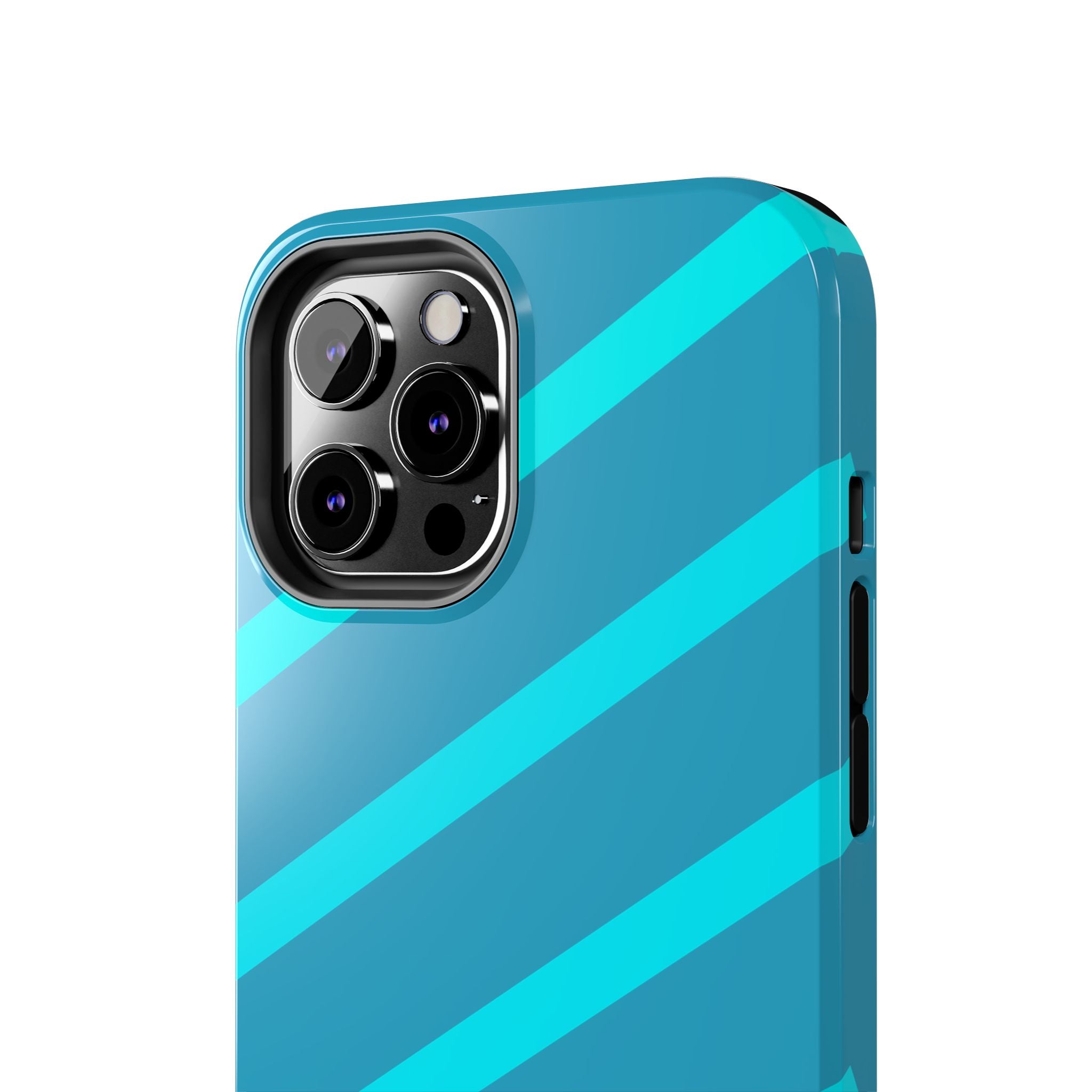 Tough Phone Case — Blue Diagonal Stripe Shockproof Cover