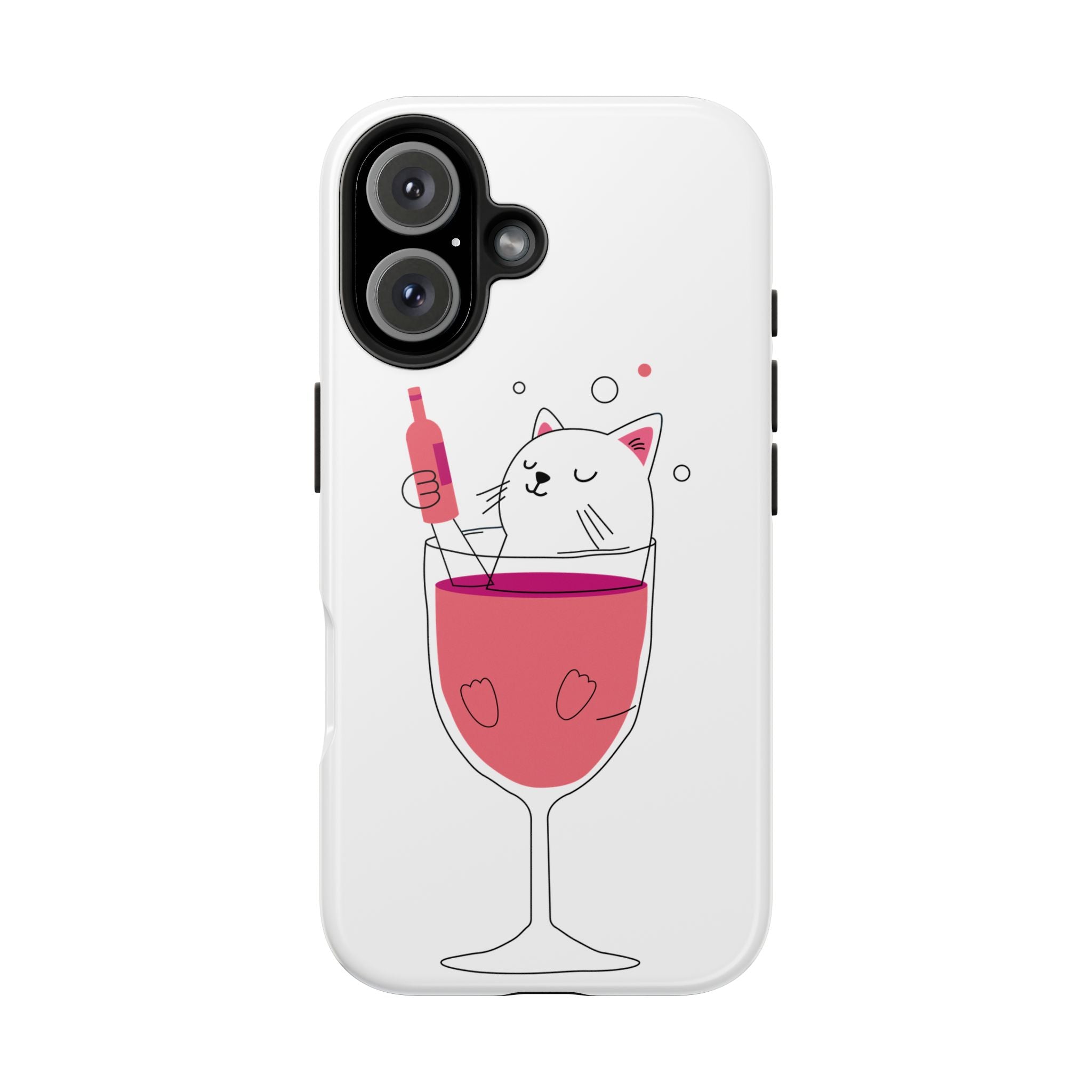 Cat Wine Phone Case — Cute Cat in Wine Glass Protective Case