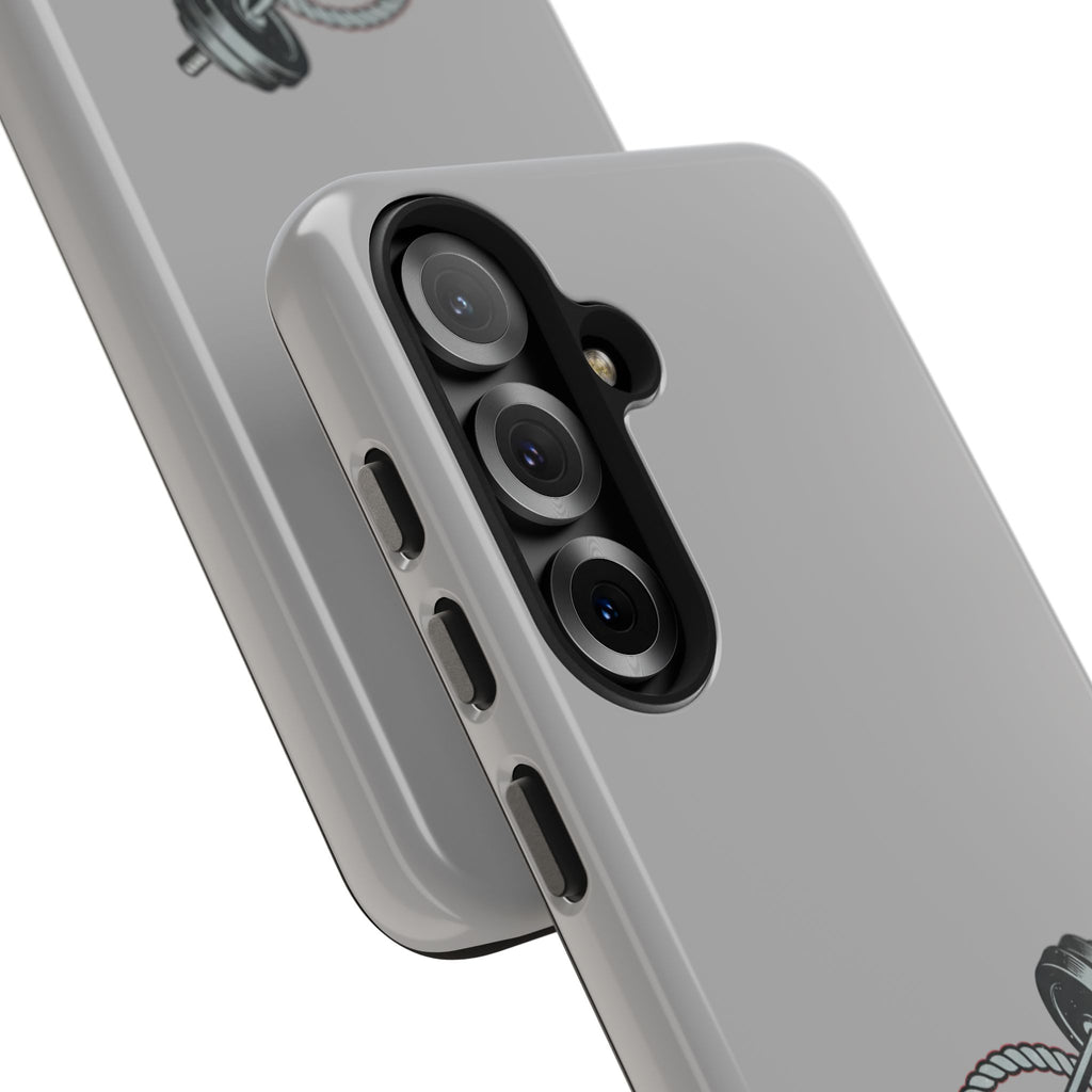 Fitness Gear Tough Phone Case — Dumbbells, Kettlebells & Jump Rope Design