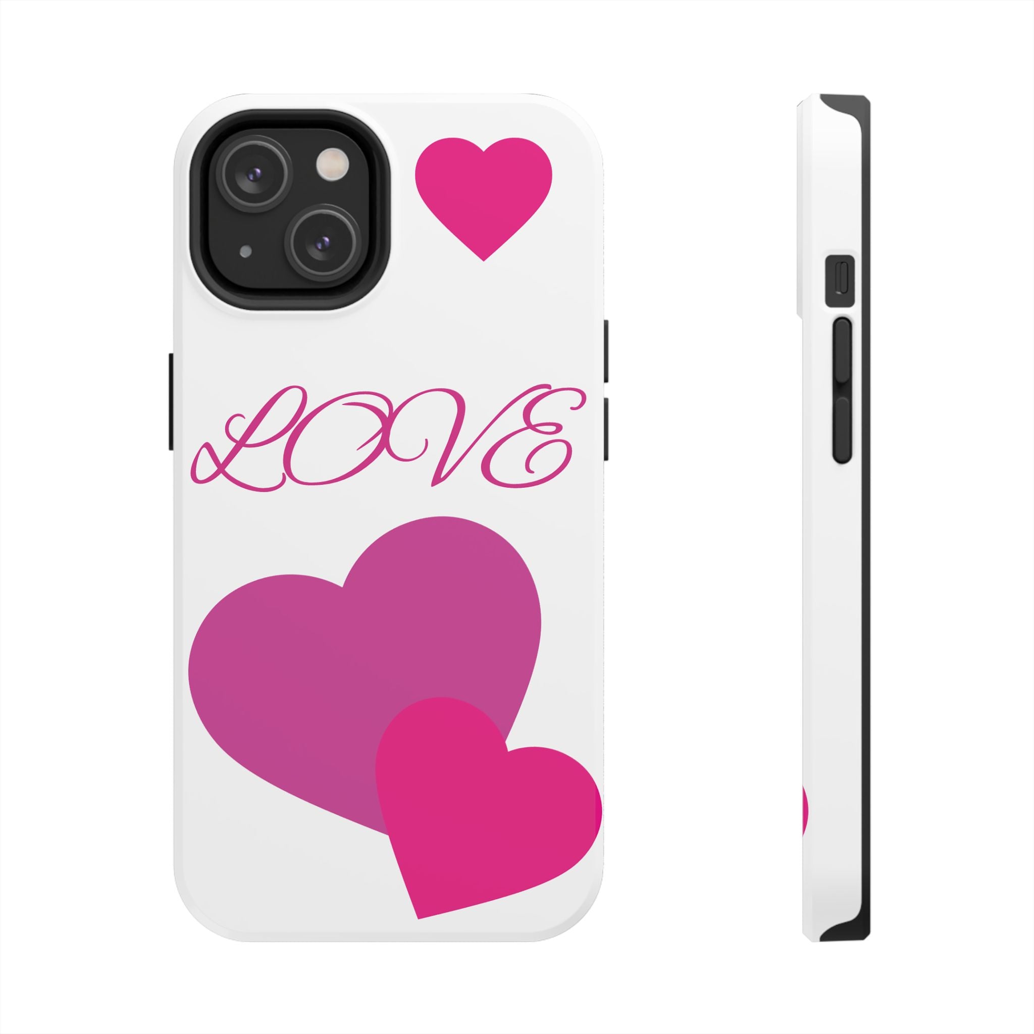 Love Heart Tough Phone Case — Pink Hearts Protective Phone Cover