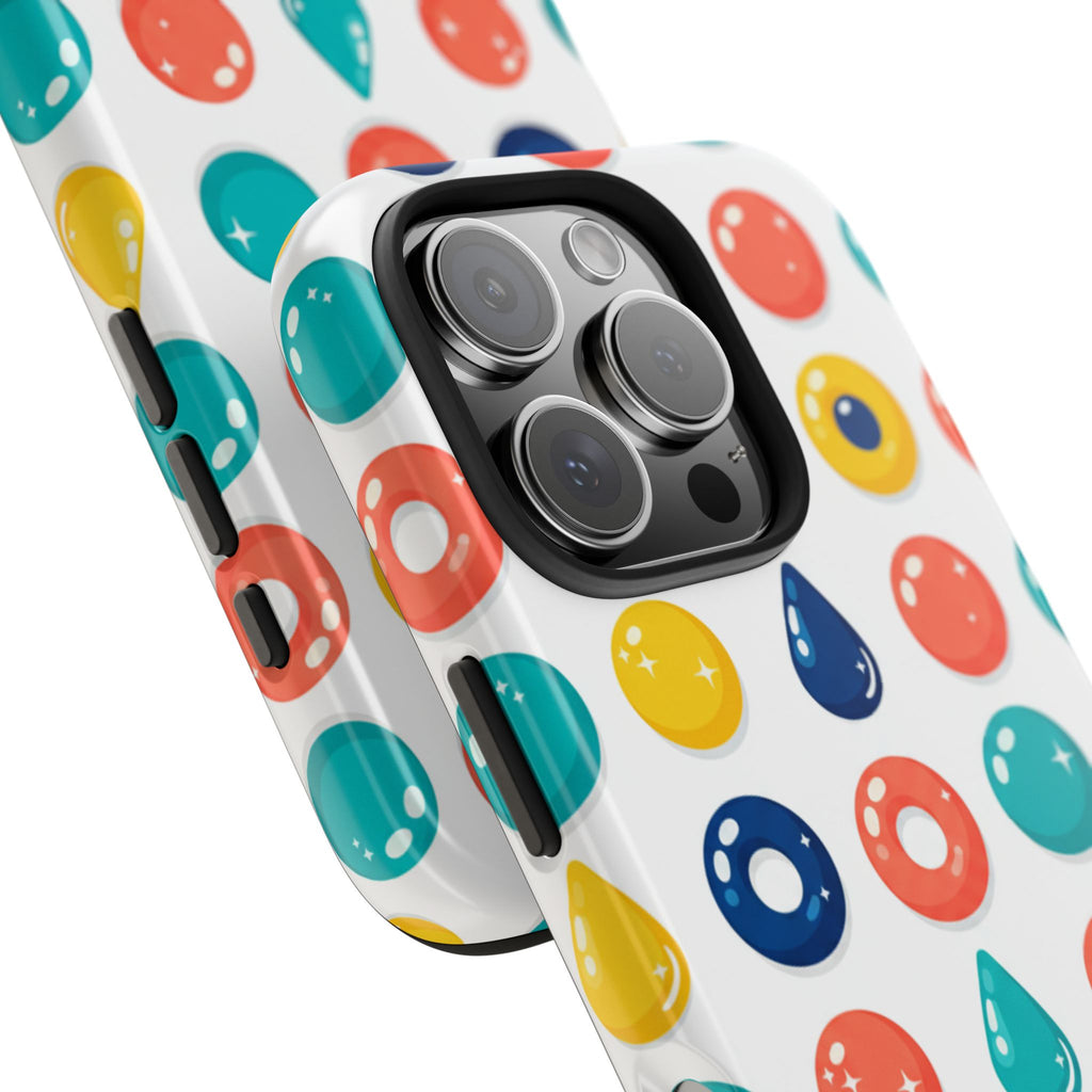 Colorful Candy Dot Tough Phone Case — Bright Retro Polka Drop Design