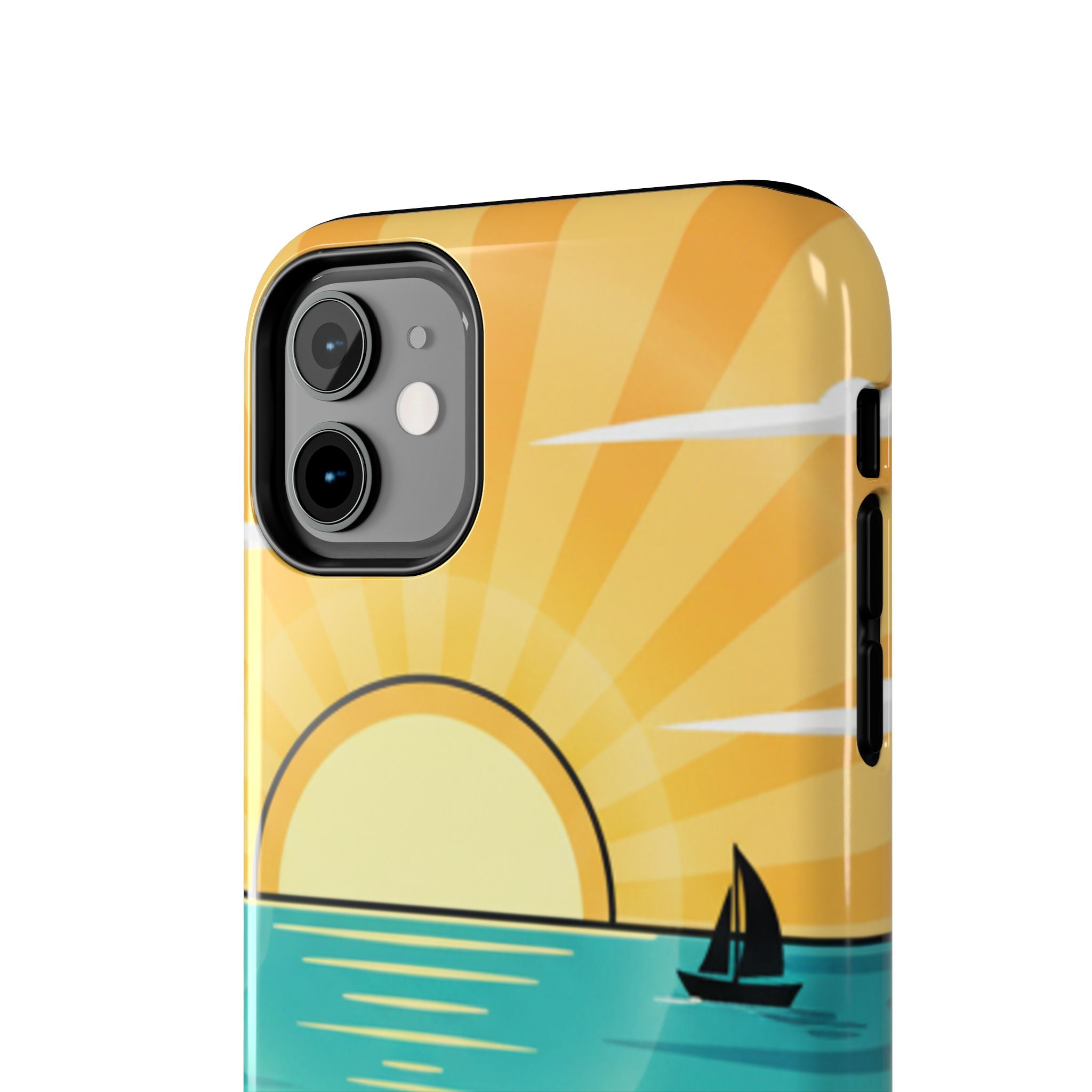 Tough Phone Case — Sunset Beach Sailboat Design