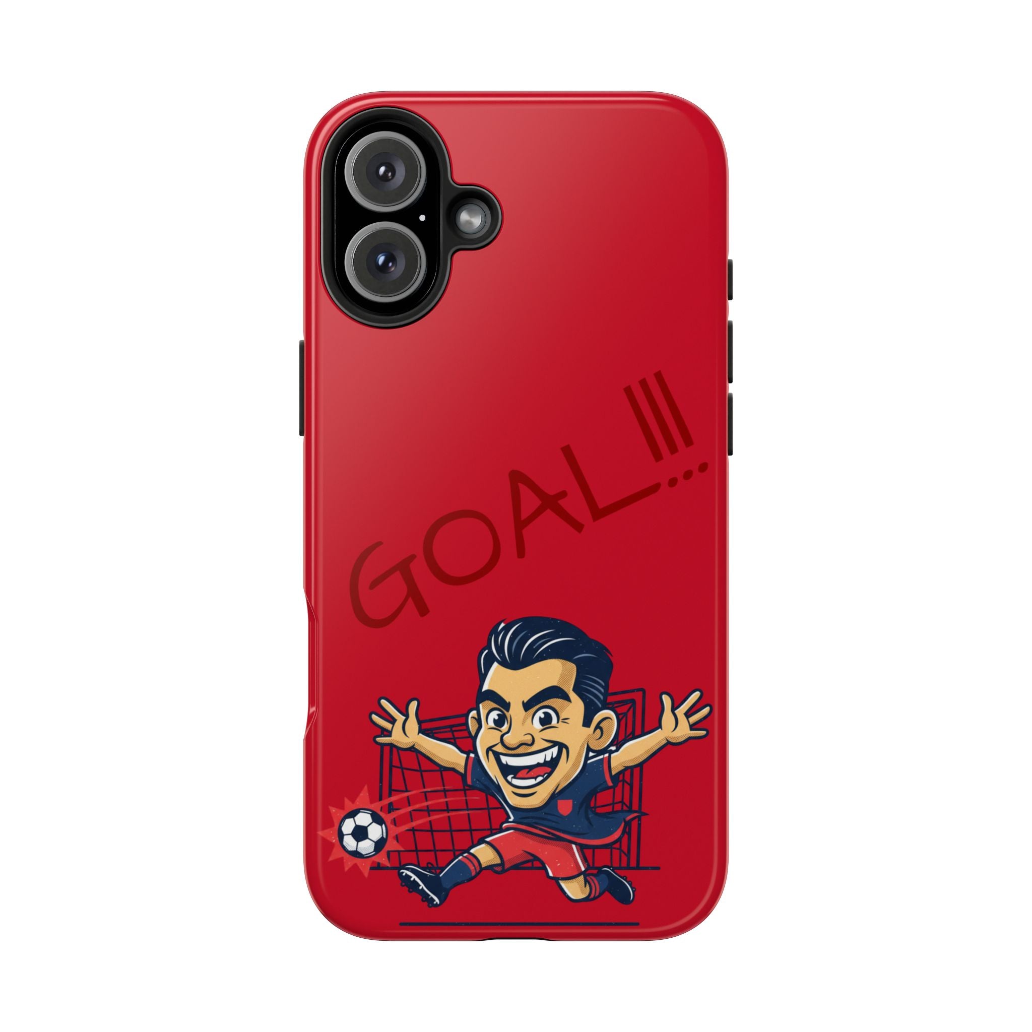 Phone Case — 'GOAL!!!' Cartoon Soccer Player Tough Protective Case