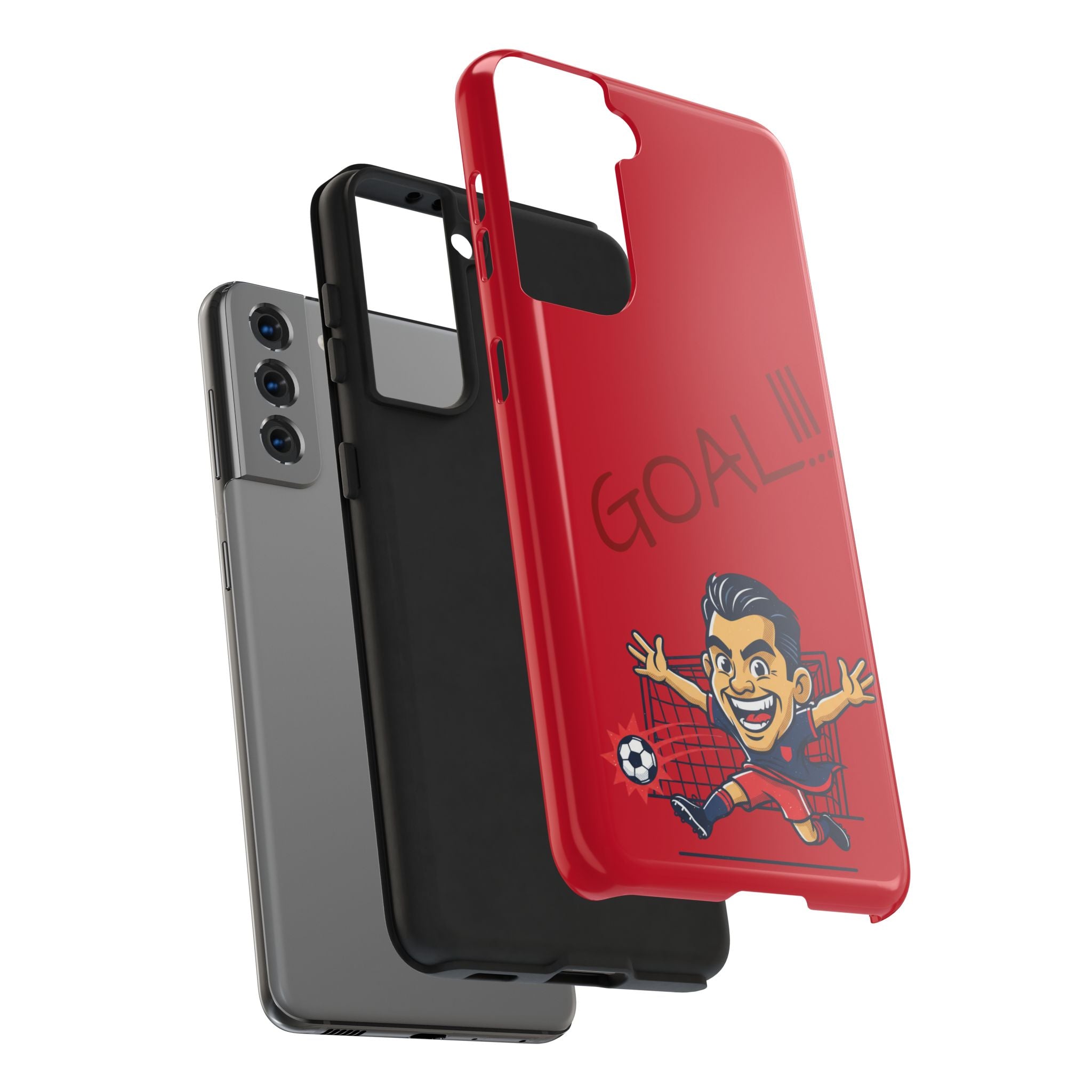 Phone Case — 'GOAL!!!' Cartoon Soccer Player Tough Protective Case
