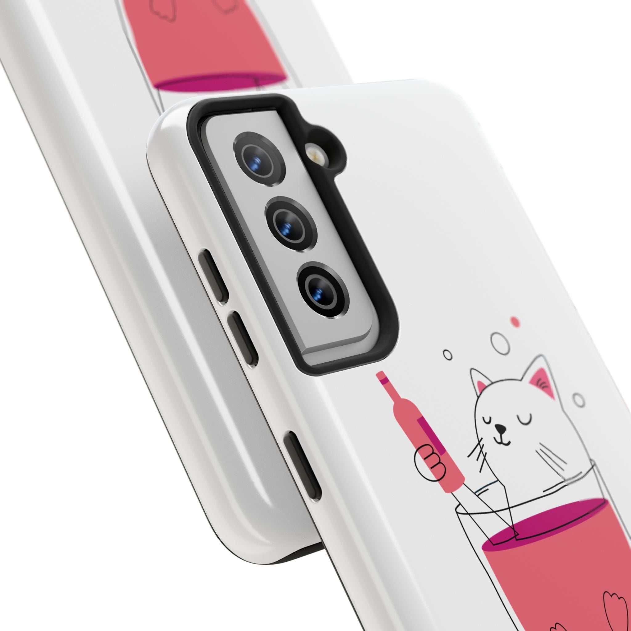 Cat Wine Phone Case — Cute Cat in Wine Glass Protective Case