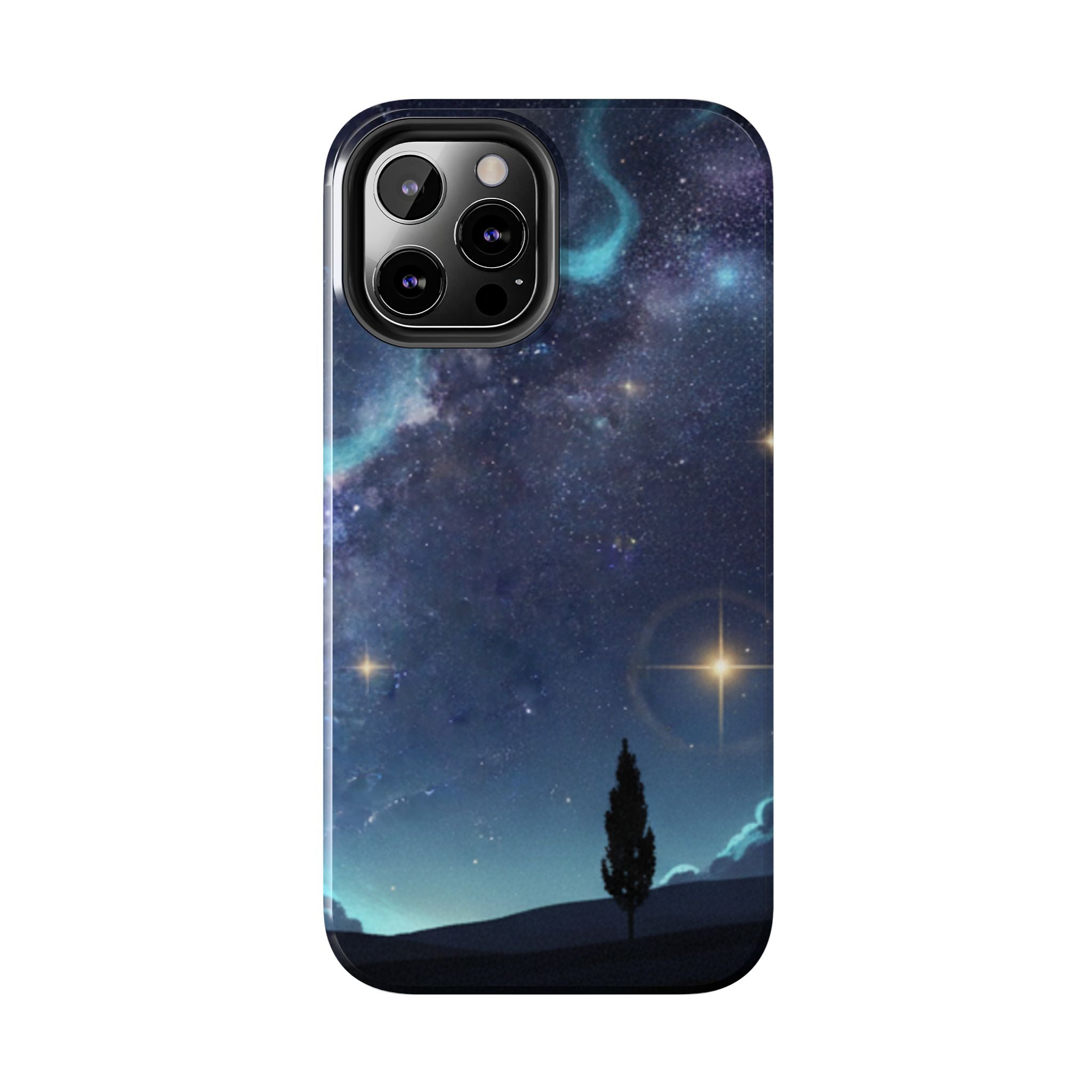 Galaxy Night Sky Tough Phone Case — Starry Landscape Protective Phone Cover