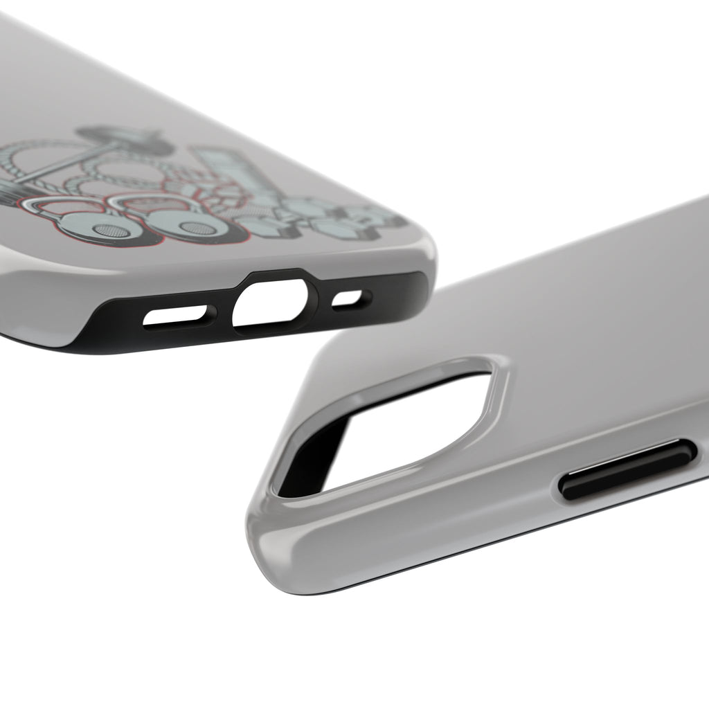 Fitness Gear Tough Phone Case — Dumbbells, Kettlebells & Jump Rope Design