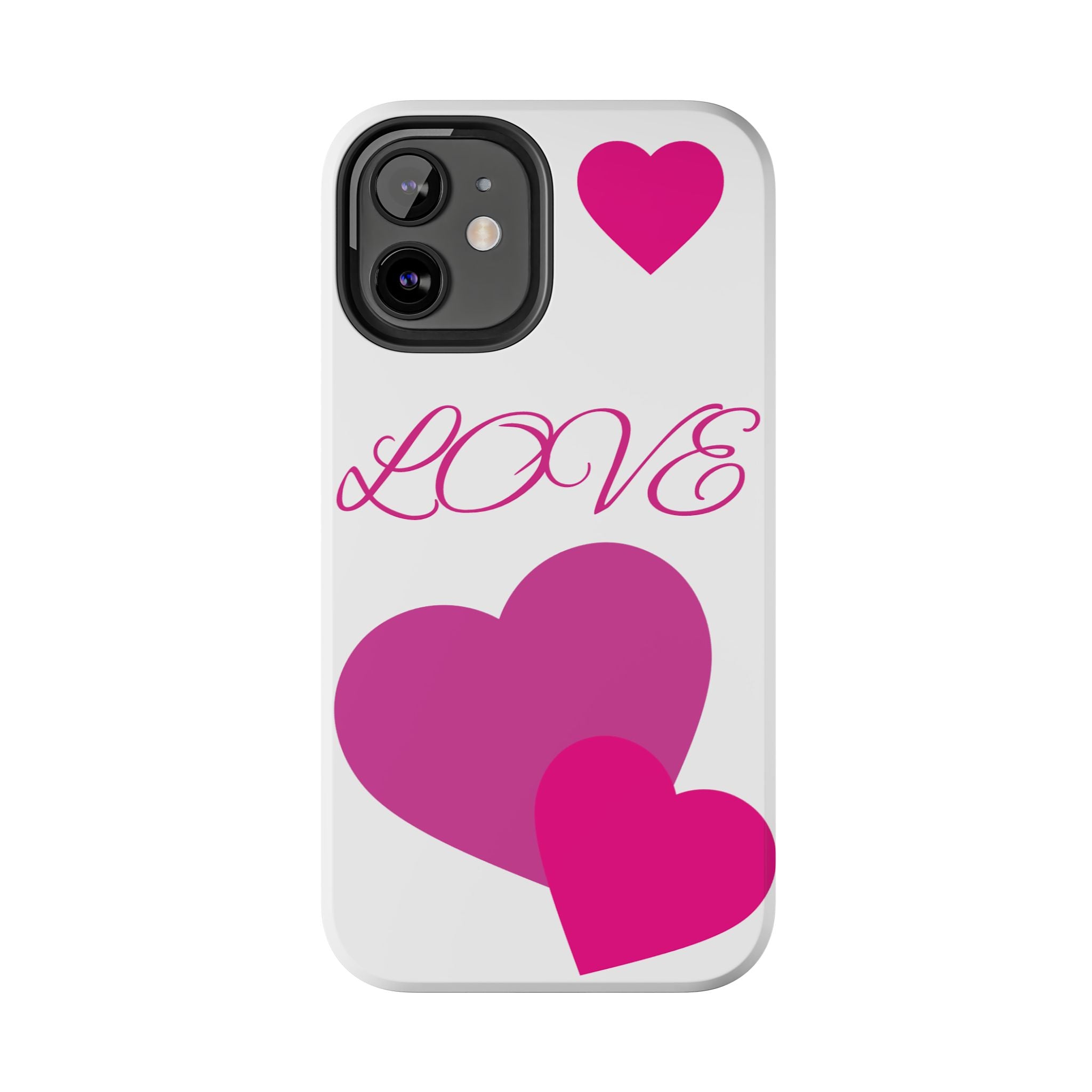 Love Heart Tough Phone Case — Pink Hearts Protective Phone Cover