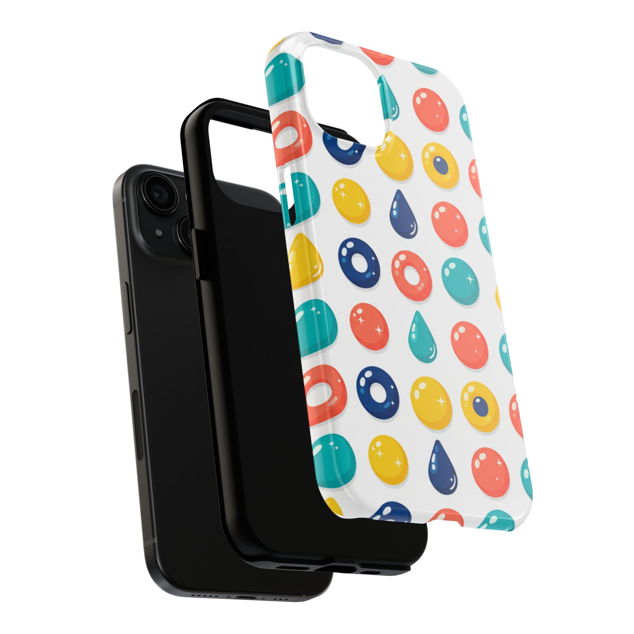 Colorful Candy Dot Tough Phone Case — Bright Retro Polka Drop Design