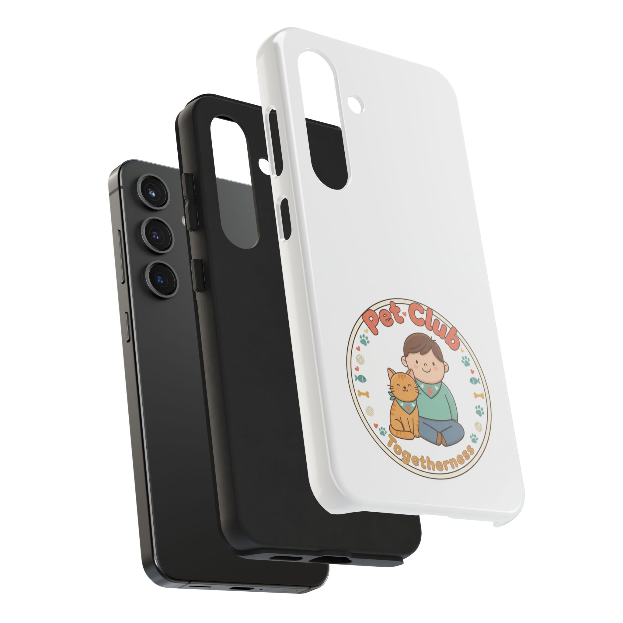 Pet Club Tough Phone Case — Cute Boy & Cat Illustration, "Togetherness" Design