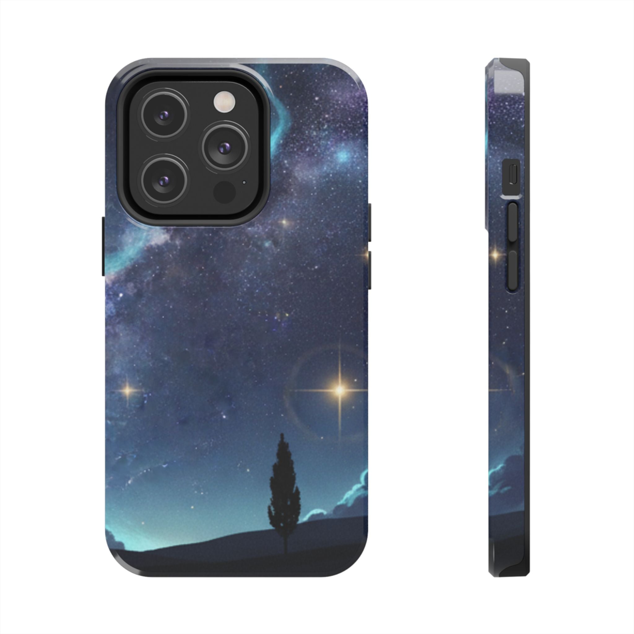 Galaxy Night Sky Tough Phone Case — Starry Landscape Protective Phone Cover
