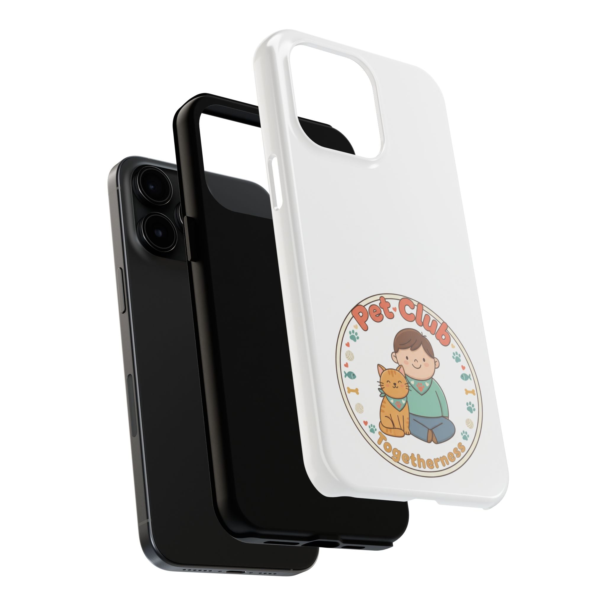 Pet Club Tough Phone Case — Cute Boy & Cat Illustration, "Togetherness" Design