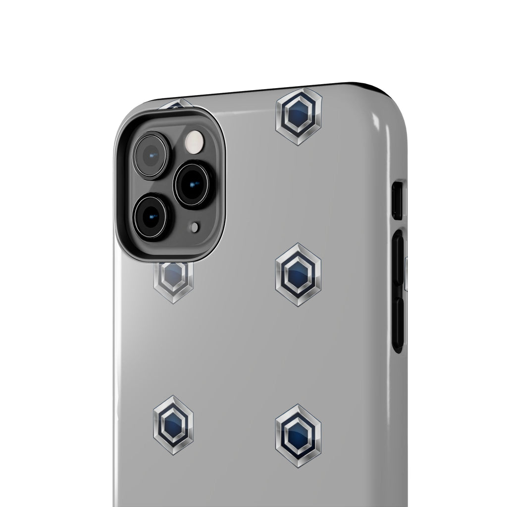 Tough Phone Case — Minimal Hex Rivet Armor (Gray)