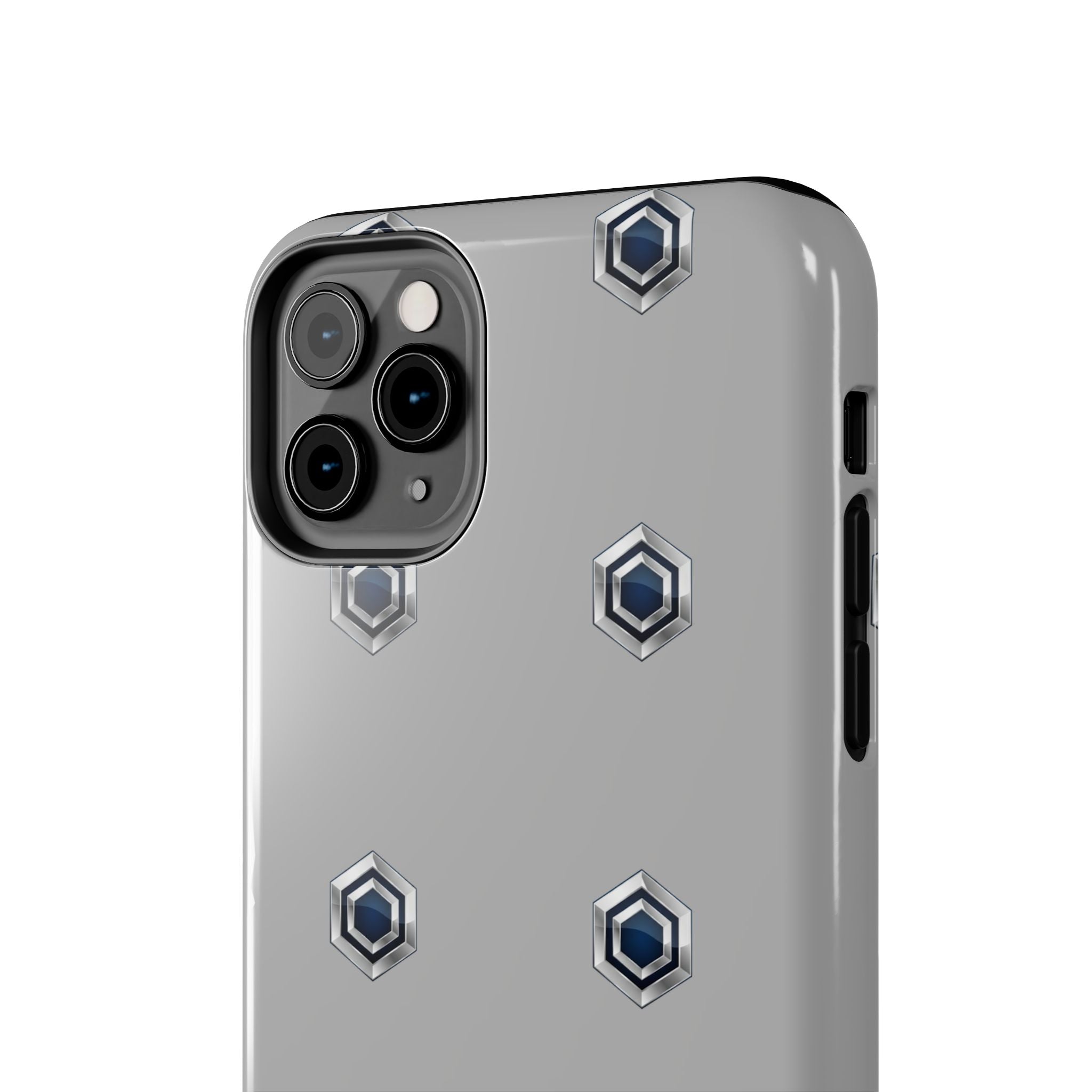Tough Phone Case — Minimal Hex Rivet Armor (Gray)