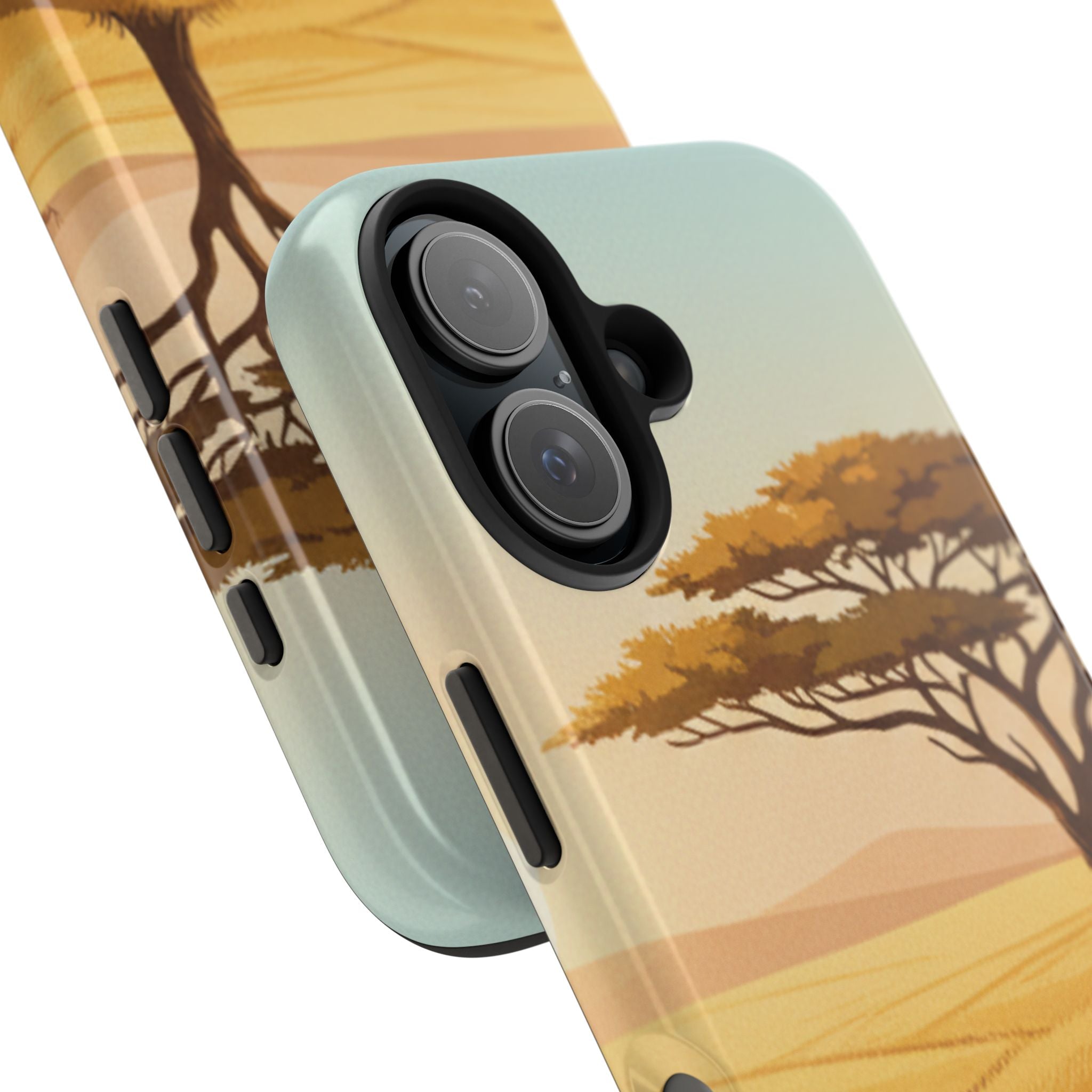 Safari Sunset Tough Phone Case — African Savanna Tree Design