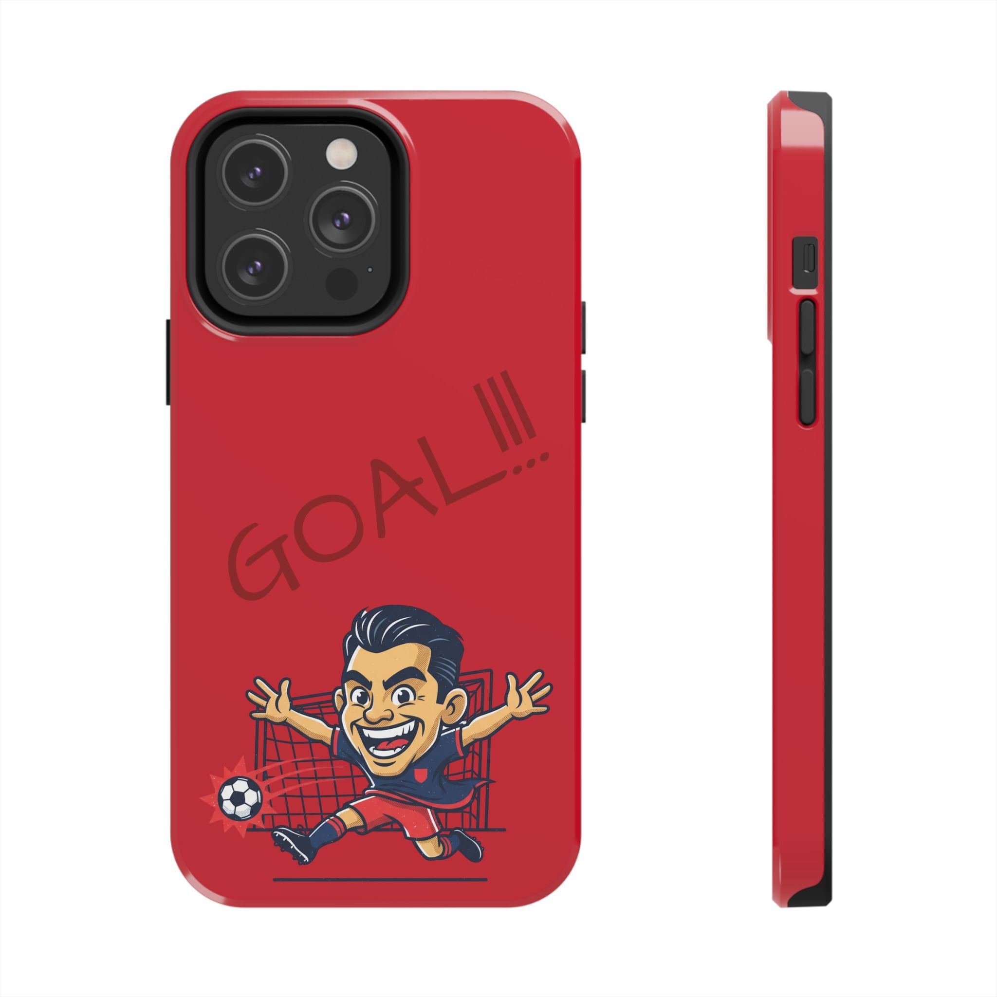 Phone Case — 'GOAL!!!' Cartoon Soccer Player Tough Protective Case